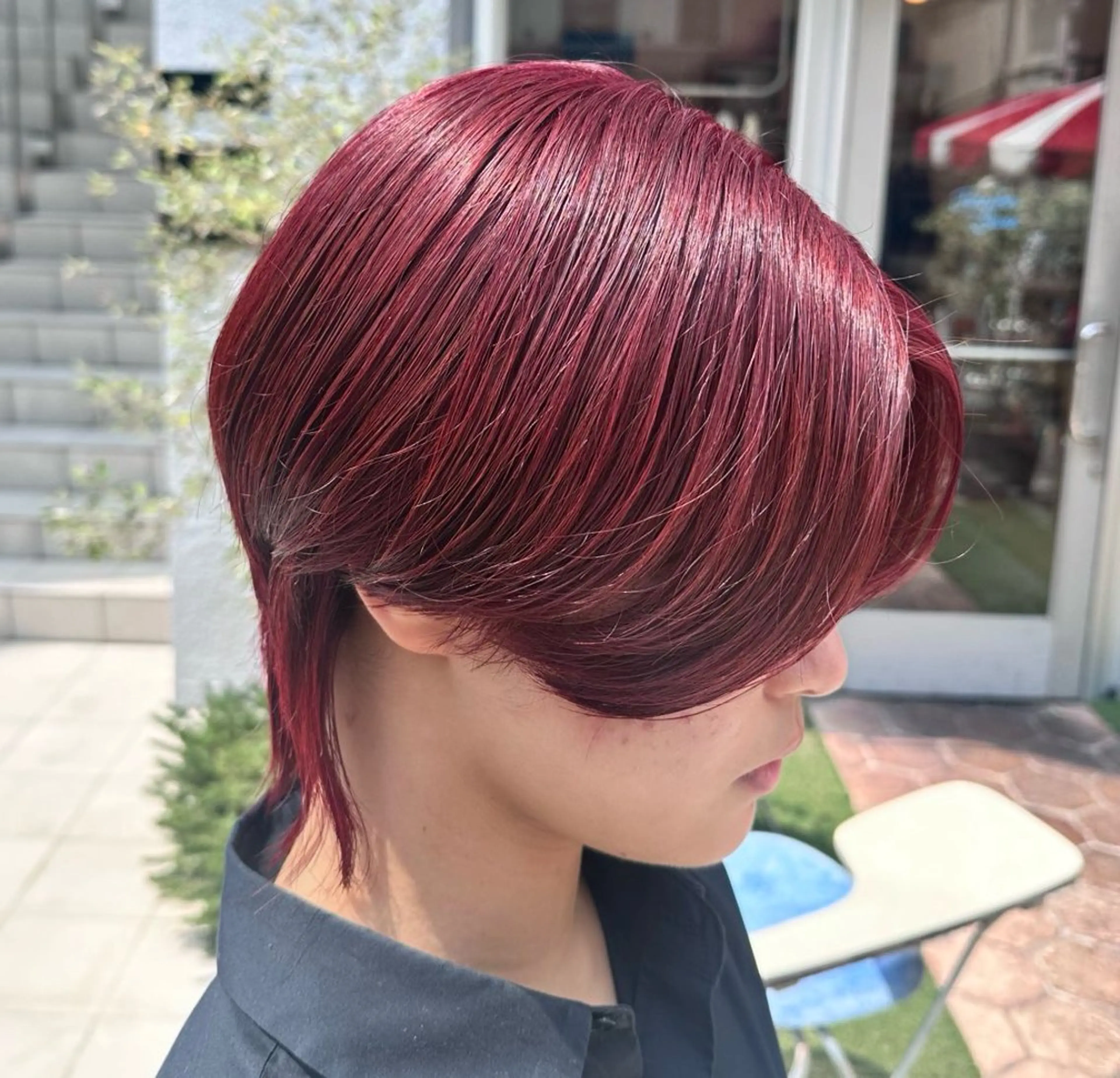 ミディアム カラー ヘアアレンジ ブリーチ 縮毛矯正 🥀モテ暖色× エクステ🥀あかりのヘアスタイル