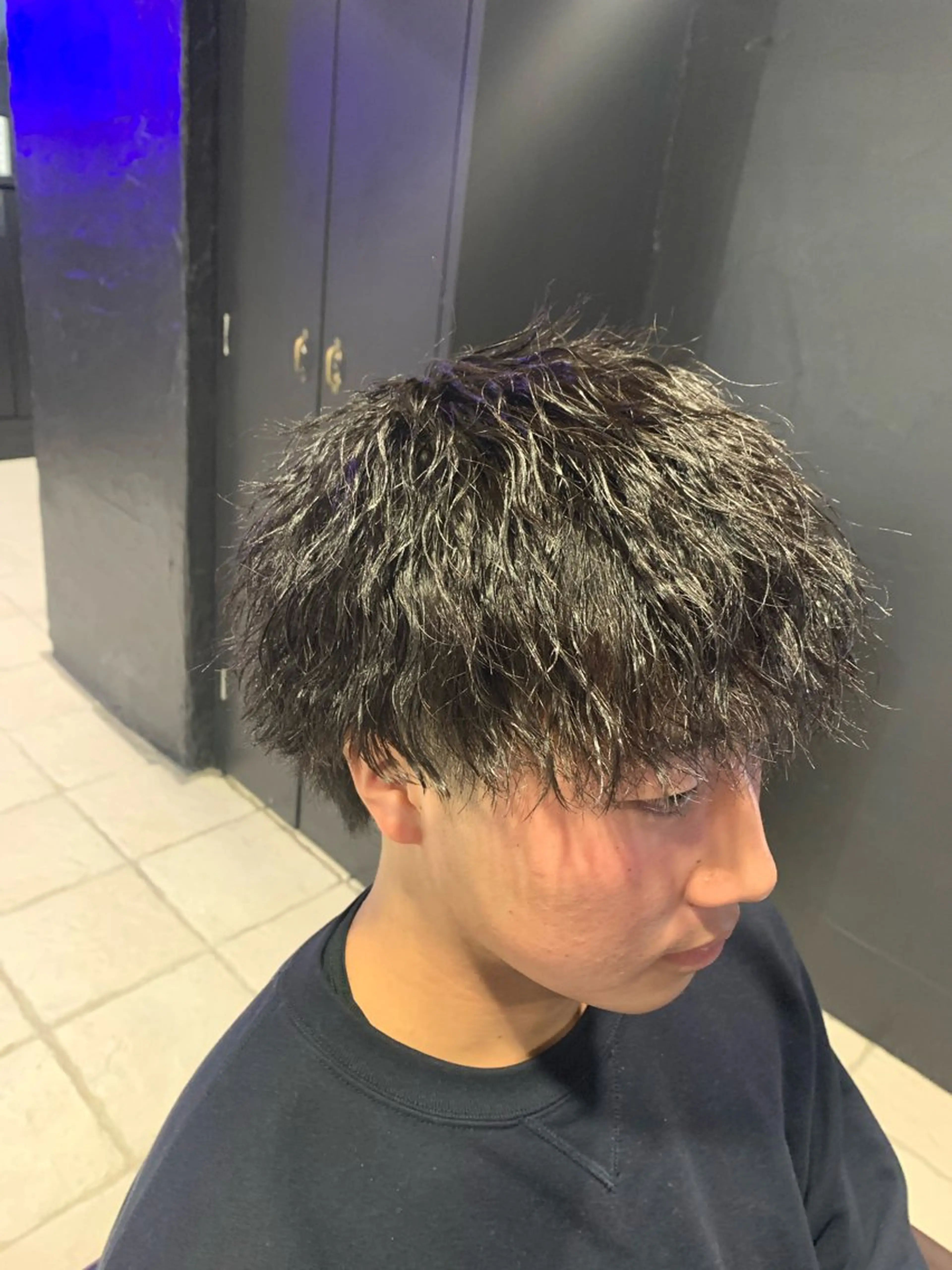 ショート カット パーマ ヘアセット メンズパーマ/難波/ 心斎橋　室園亮佑のヘアスタイル