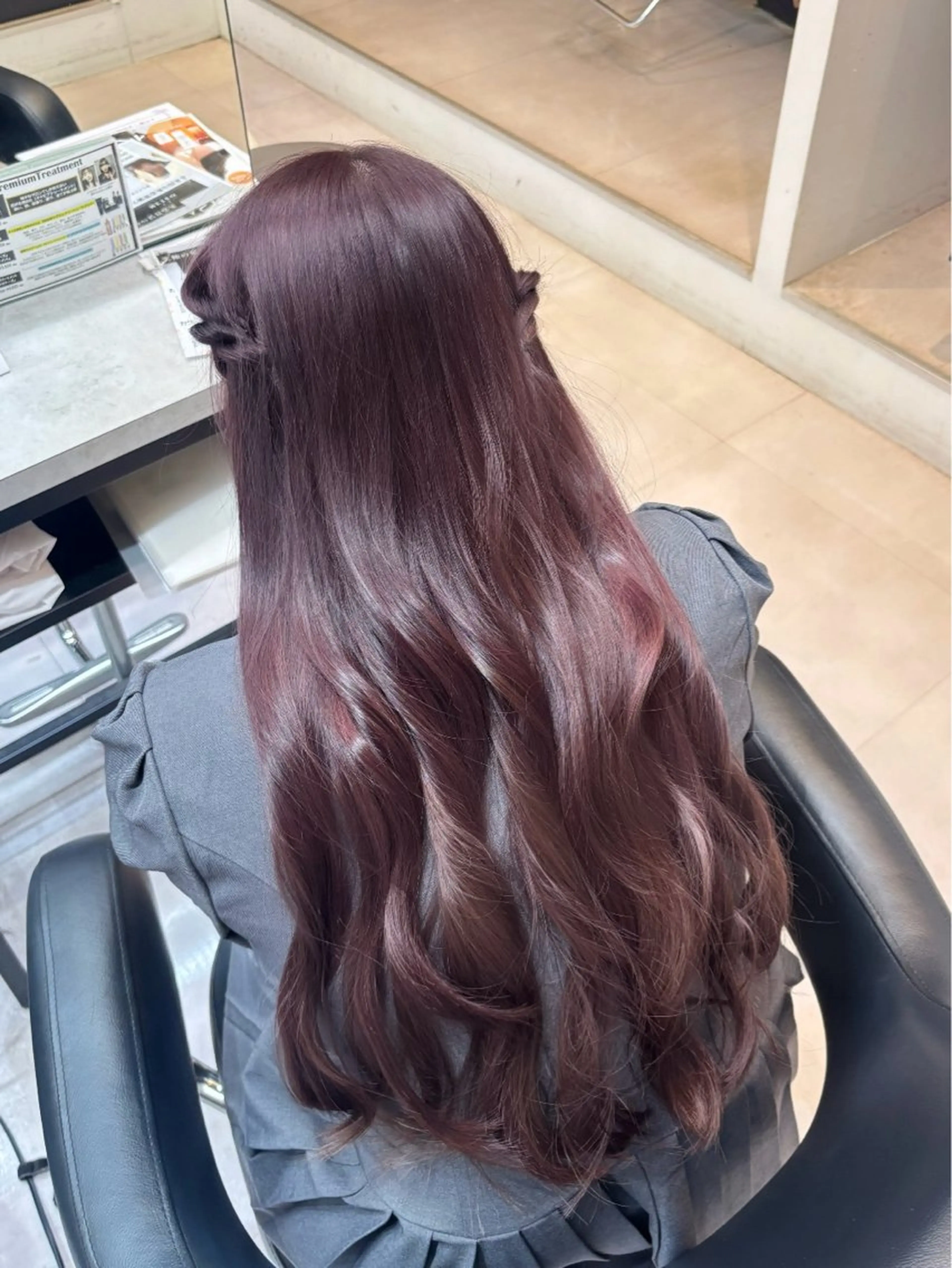 ロング カラー ブリーチ ブラウンカラー ダブルカラー ラベンダーカラー ヘアカラー ダブルカラー🎀 / 髪質改善🪞✨/伽音のヘアスタイル