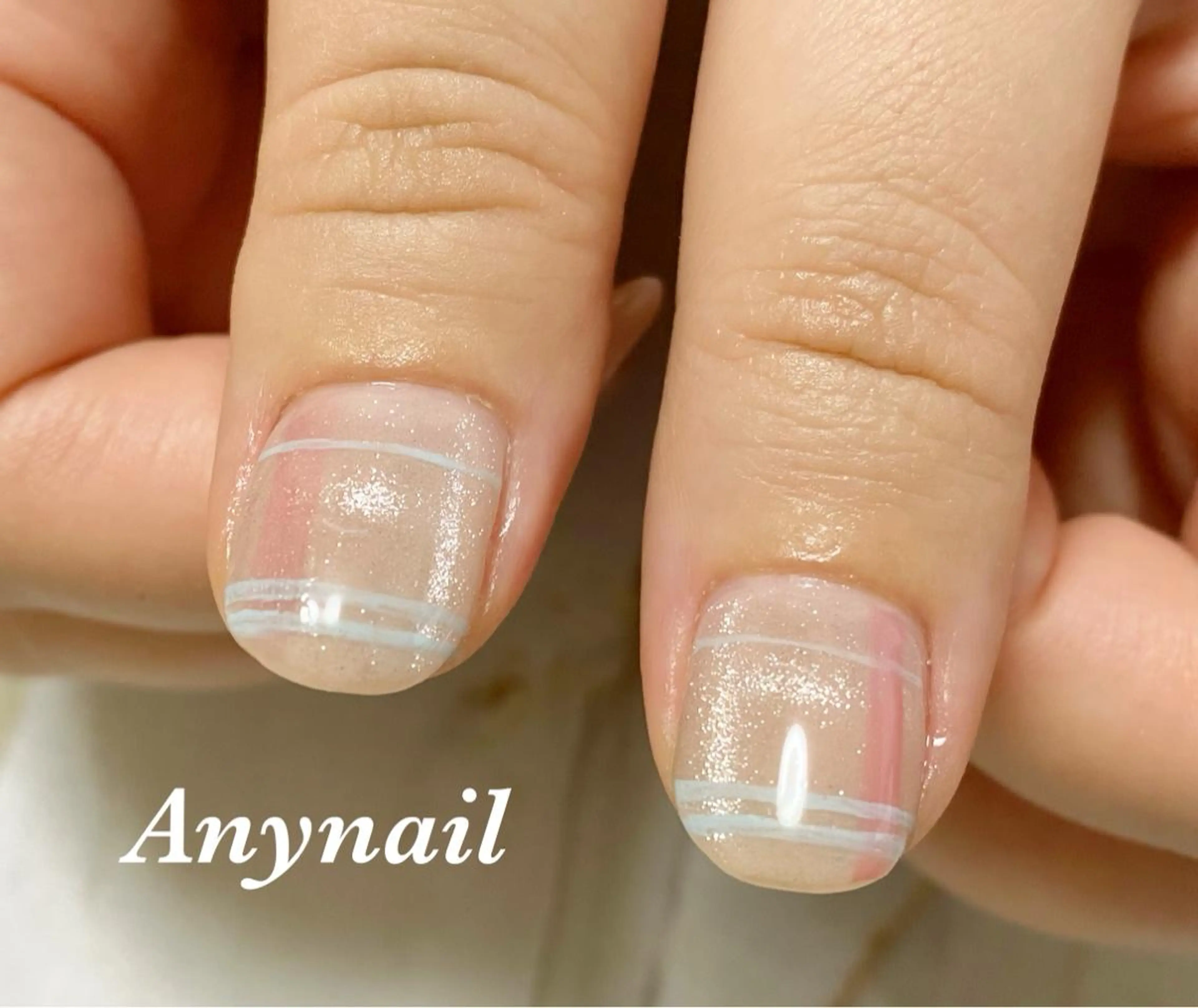 ネイル ブルー ジェルネイル マグネットネイル オフィスネイル 岩澤 恵子のネイルデザイン