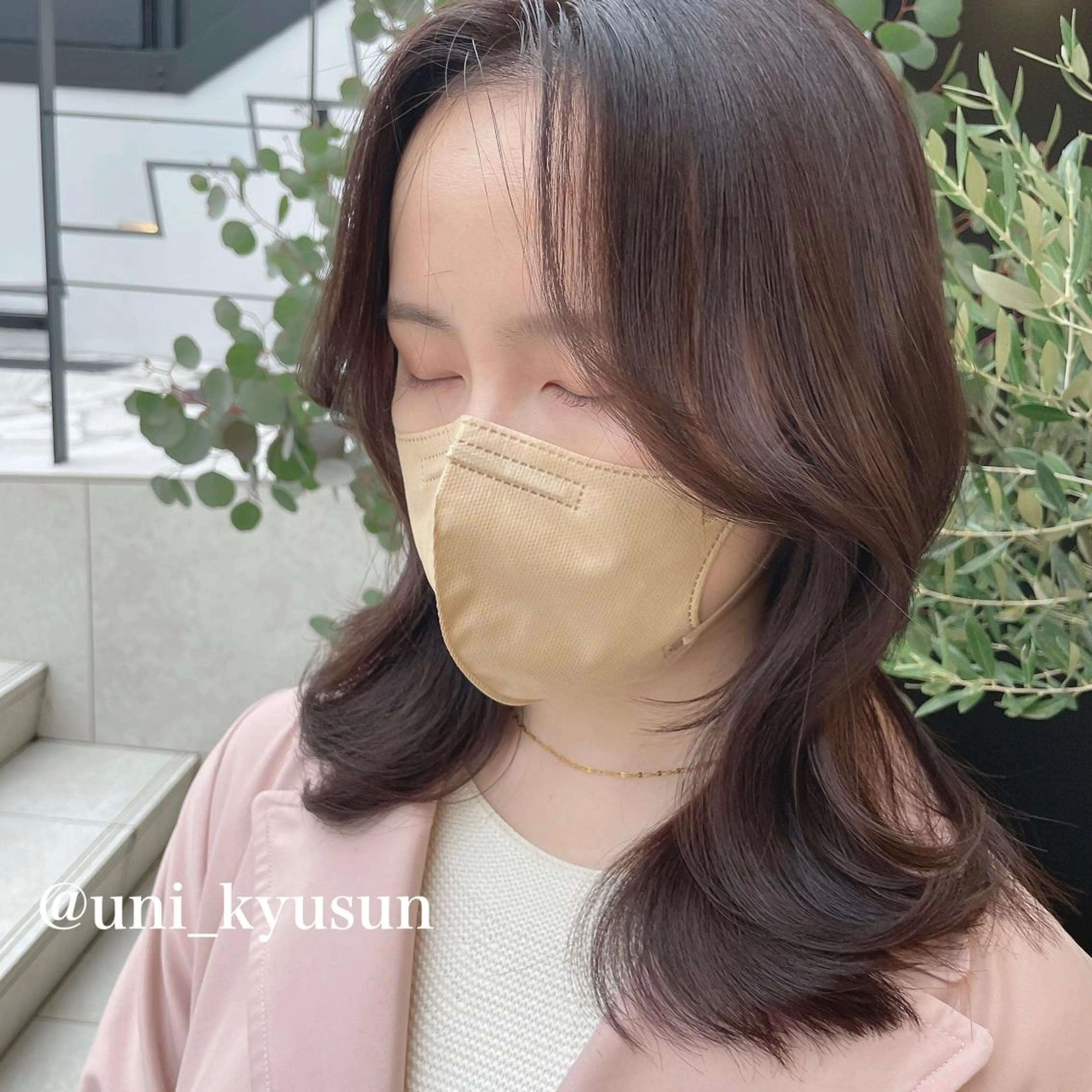 ミディアム カラー カット ヘアカラー トリートメント 本格韓国ヘア🇰🇷 【uni】キューさんのヘアスタイル