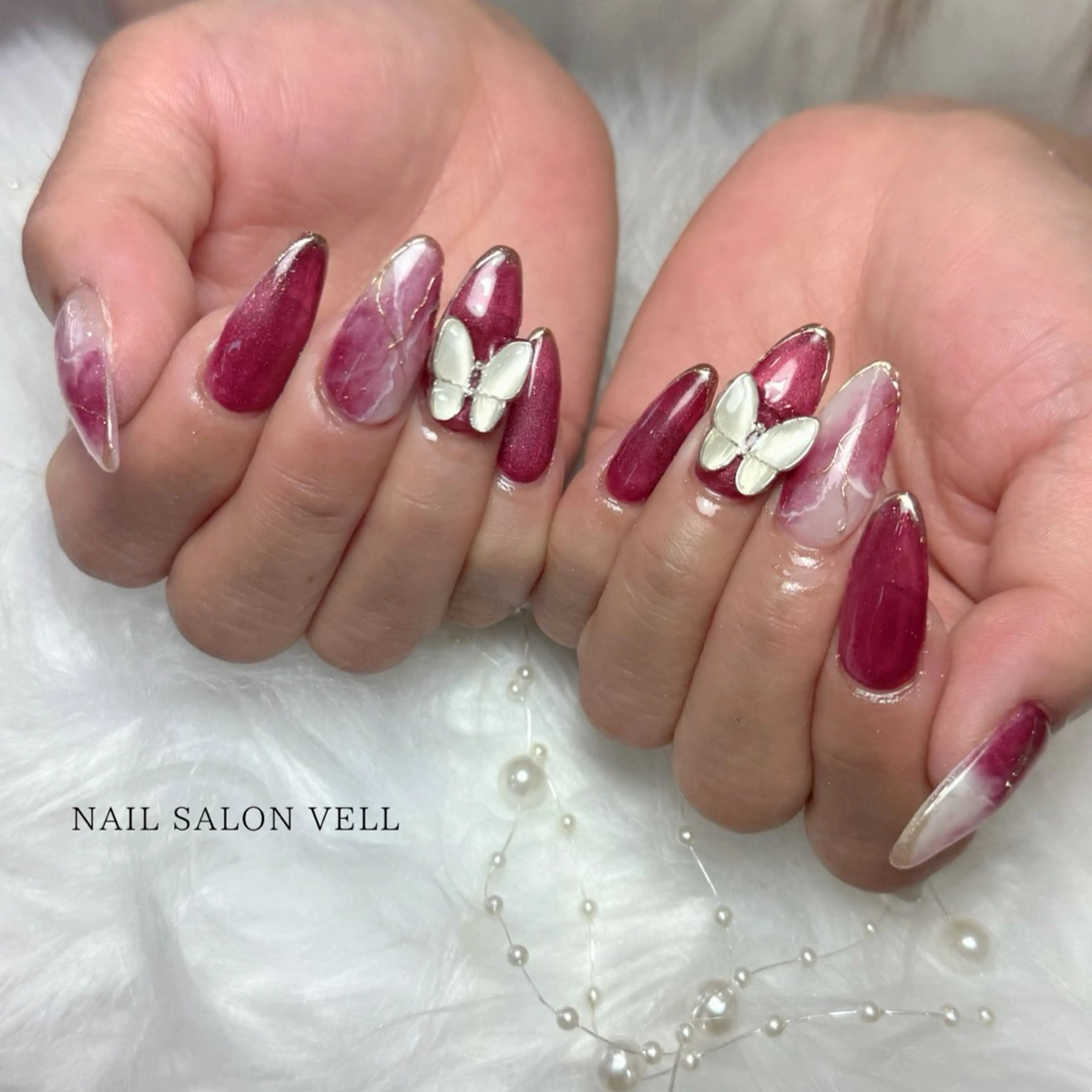 ネイル フレンチネイル マグネットネイル ミラーネイル ハンドネイル ﾈｲﾙｻﾛﾝ Vellのネイルデザイン