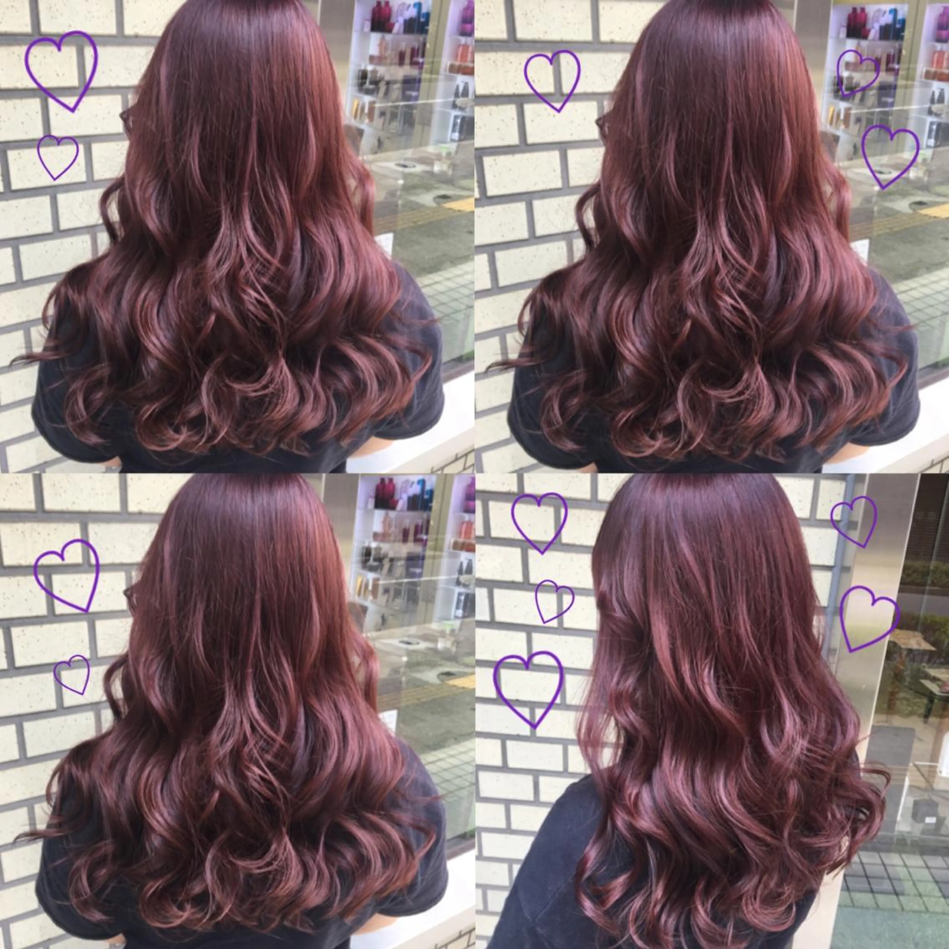 ロング カラー ブリーチ ピンクカラー パープルカラー オルチャンヘア 韓国ヘア得意❤︎森澤 悠佳のヘアスタイル