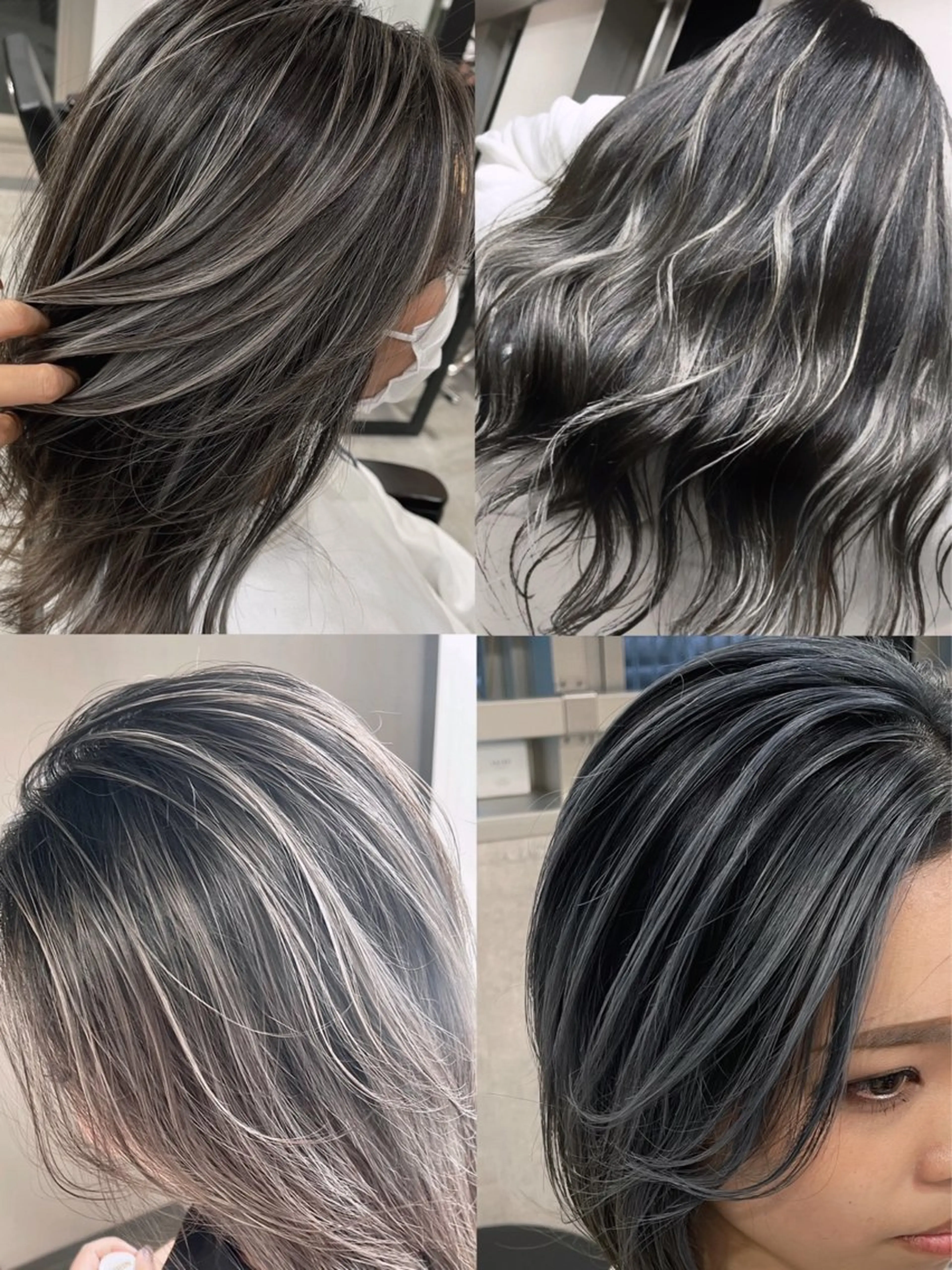 ミディアム カラー ハイライトカラー ハイライト ヘアカラー 松井那津子 /ハイライトブリーチのヘアスタイル