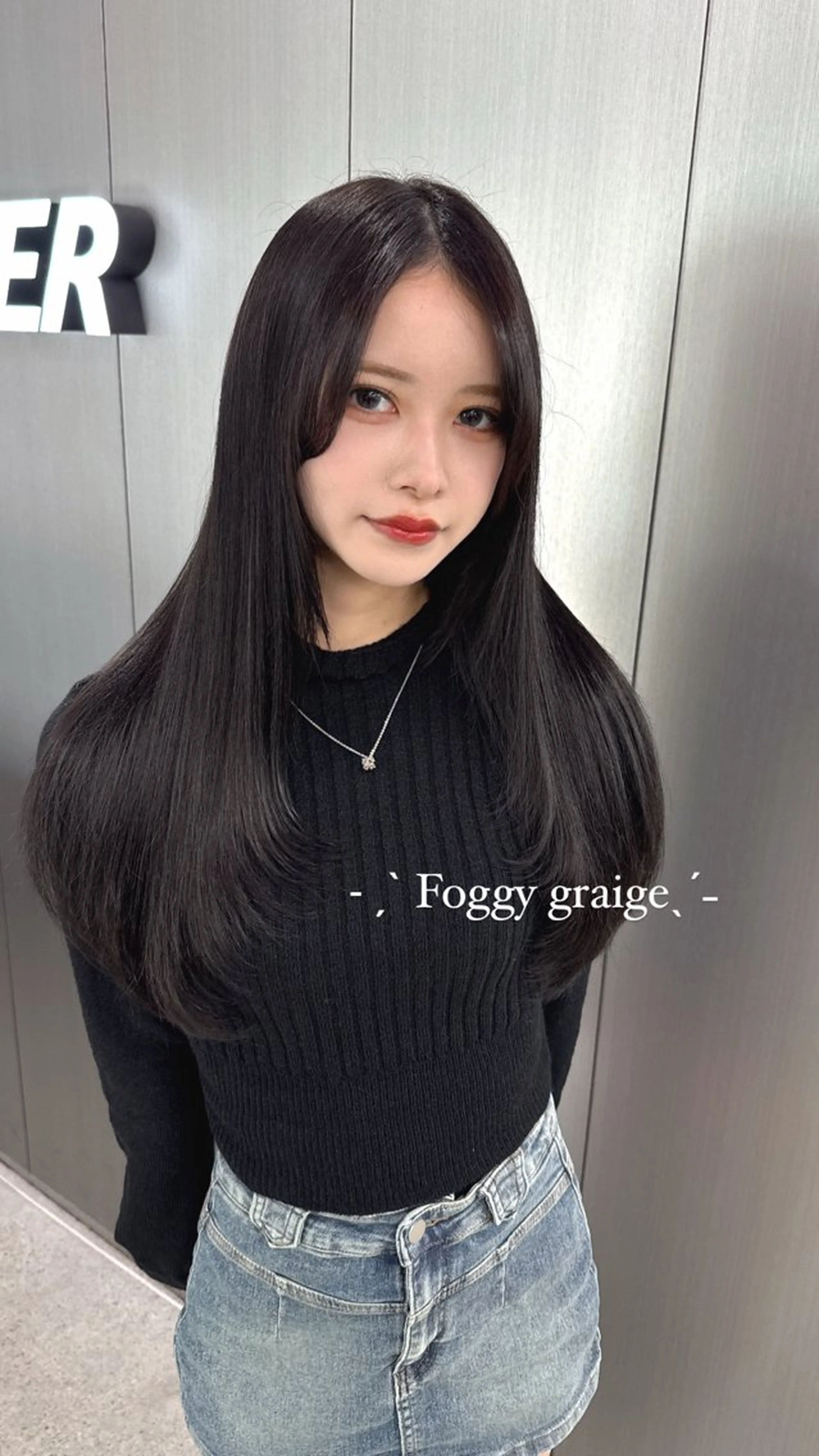 ロング カラー カット ヘアカラー トリートメント 暗髪🩶ラベンダー/ ブルー/ユウナ🤍のヘアスタイル