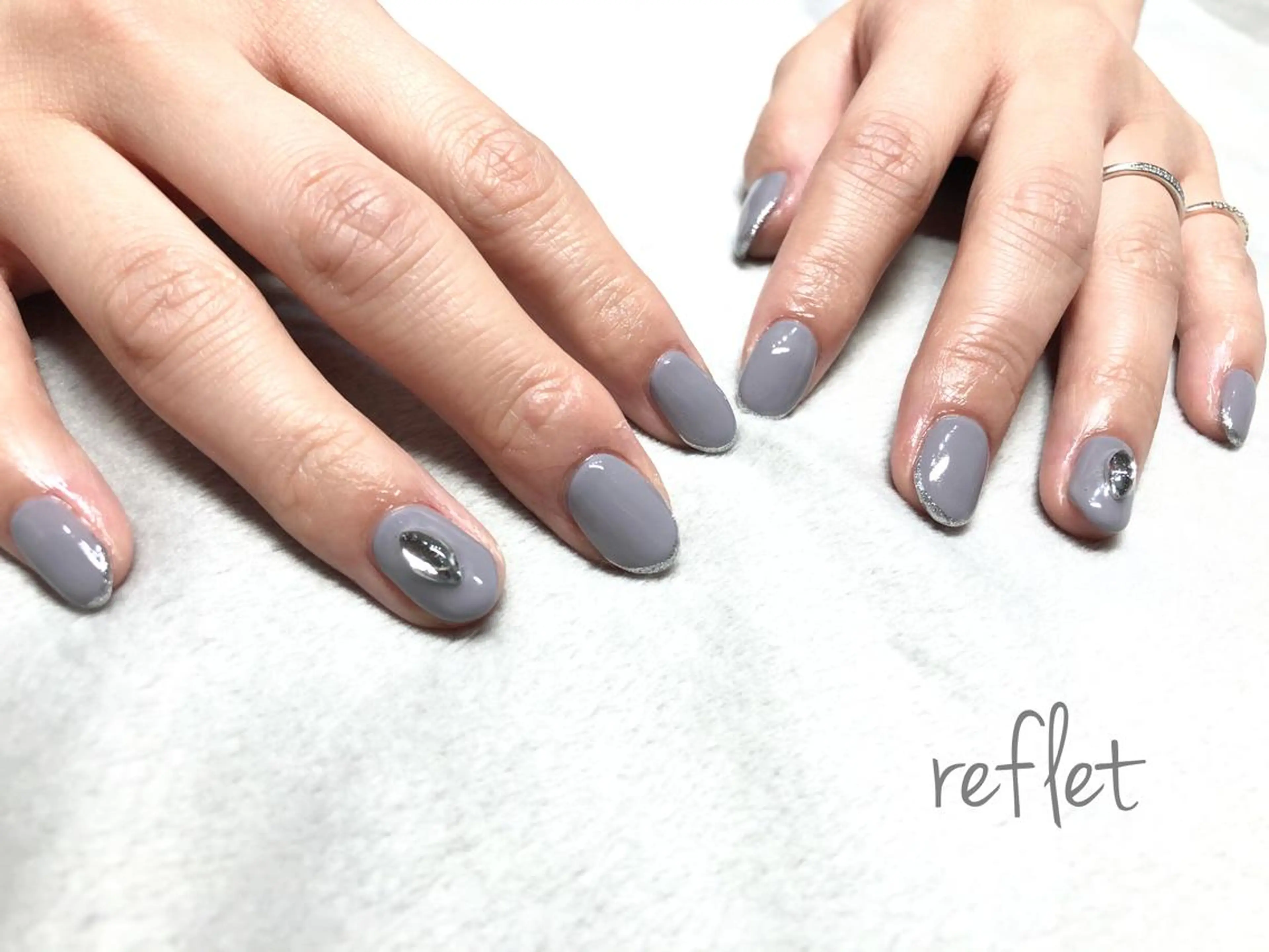 ネイル ラメ(グリッター) ワンカラーネイル ハンドネイル reflet nailのネイルデザイン