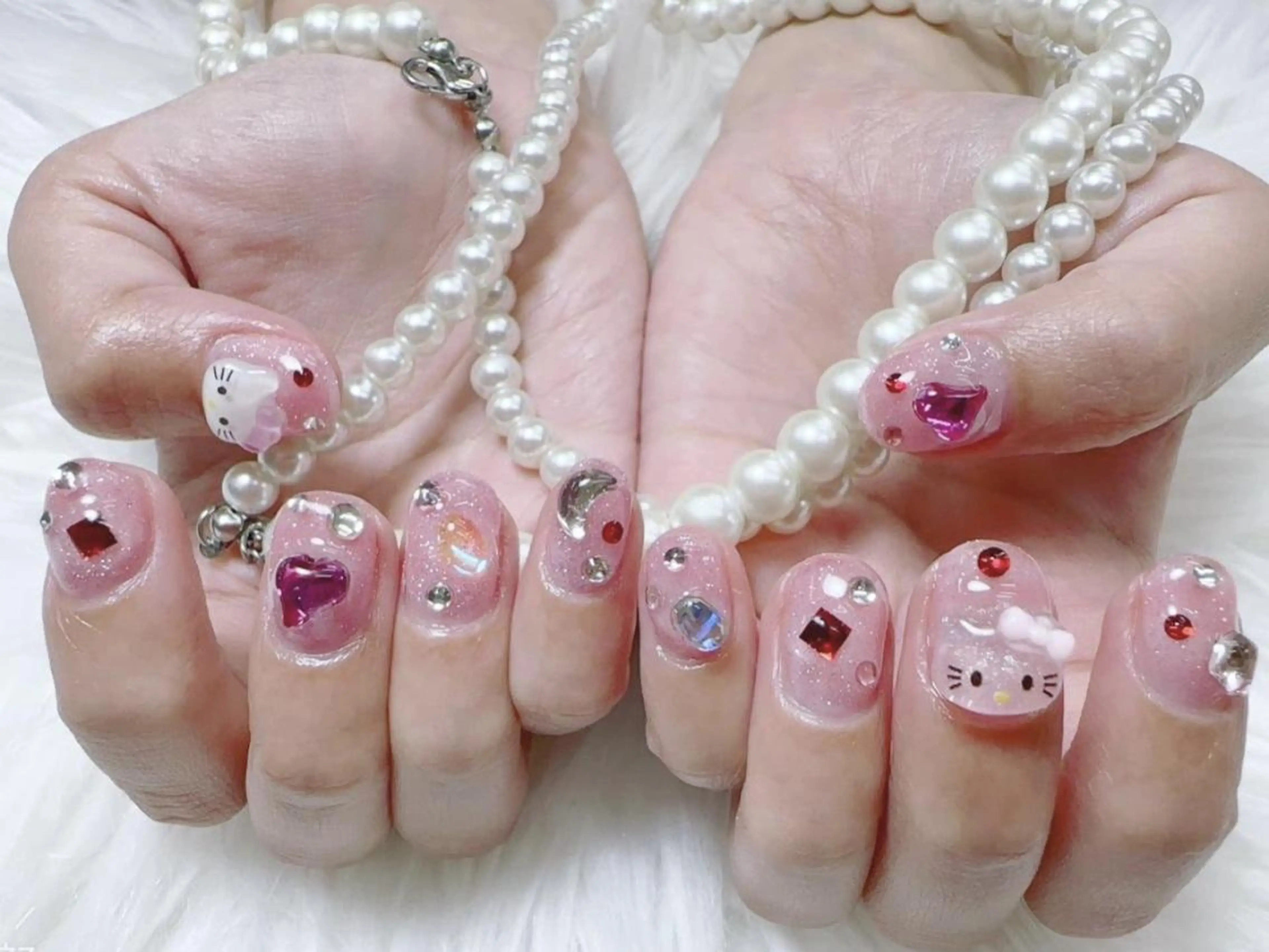 メンズ ネイル アートネイル フレンチネイル ジェルネイル キラキラネイル パラジェル Bloom kabukiのネイルデザイン