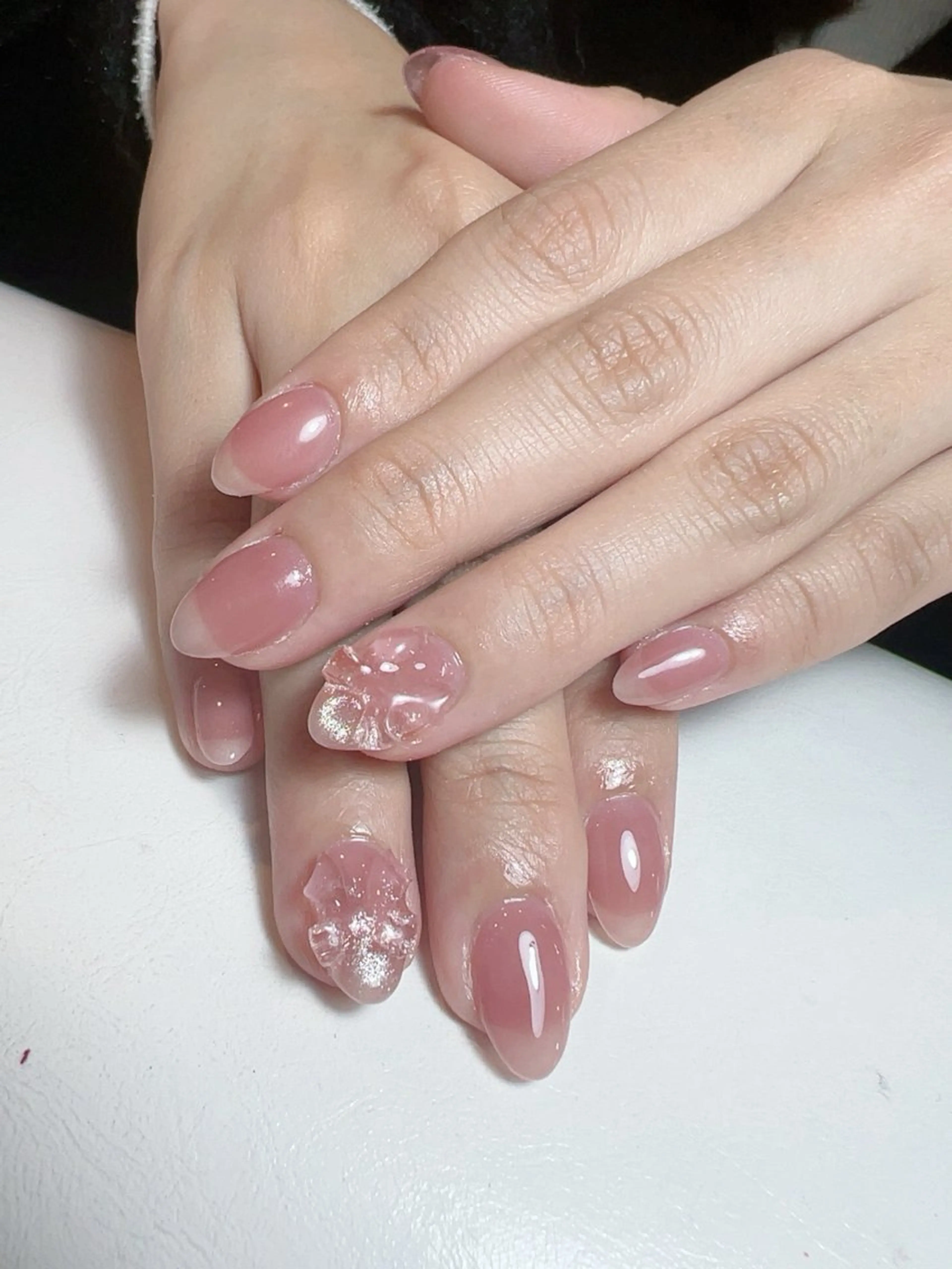 ネイル グラデーション キラキラネイル ピンク RUBY Nail 日暮里店のネイルデザイン