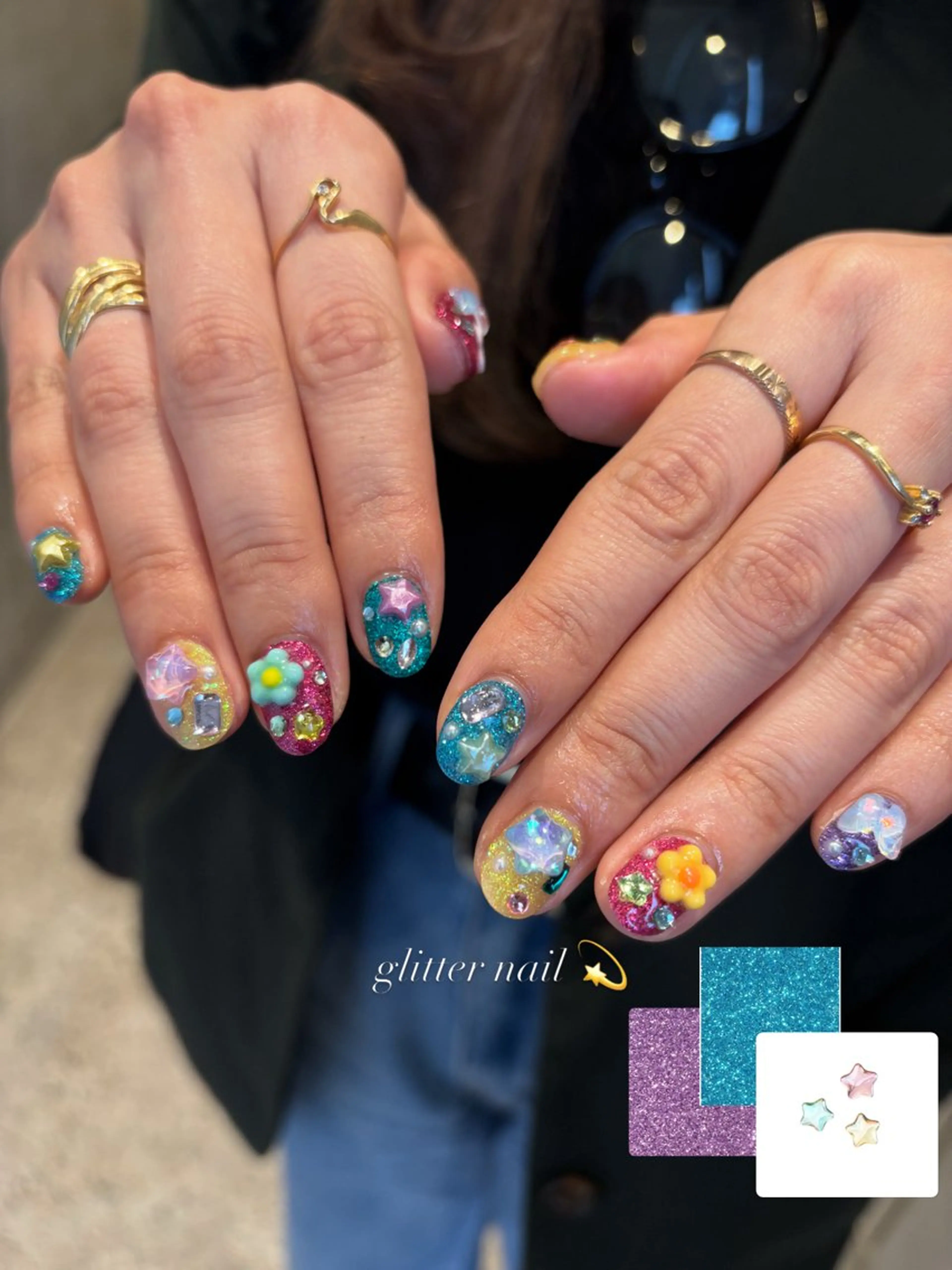 ネイル ラメ(グリッター) ハンドネイル She nail studio 原宿所属・パラジェル有/ スカルプ/mahoのネイルデザイン