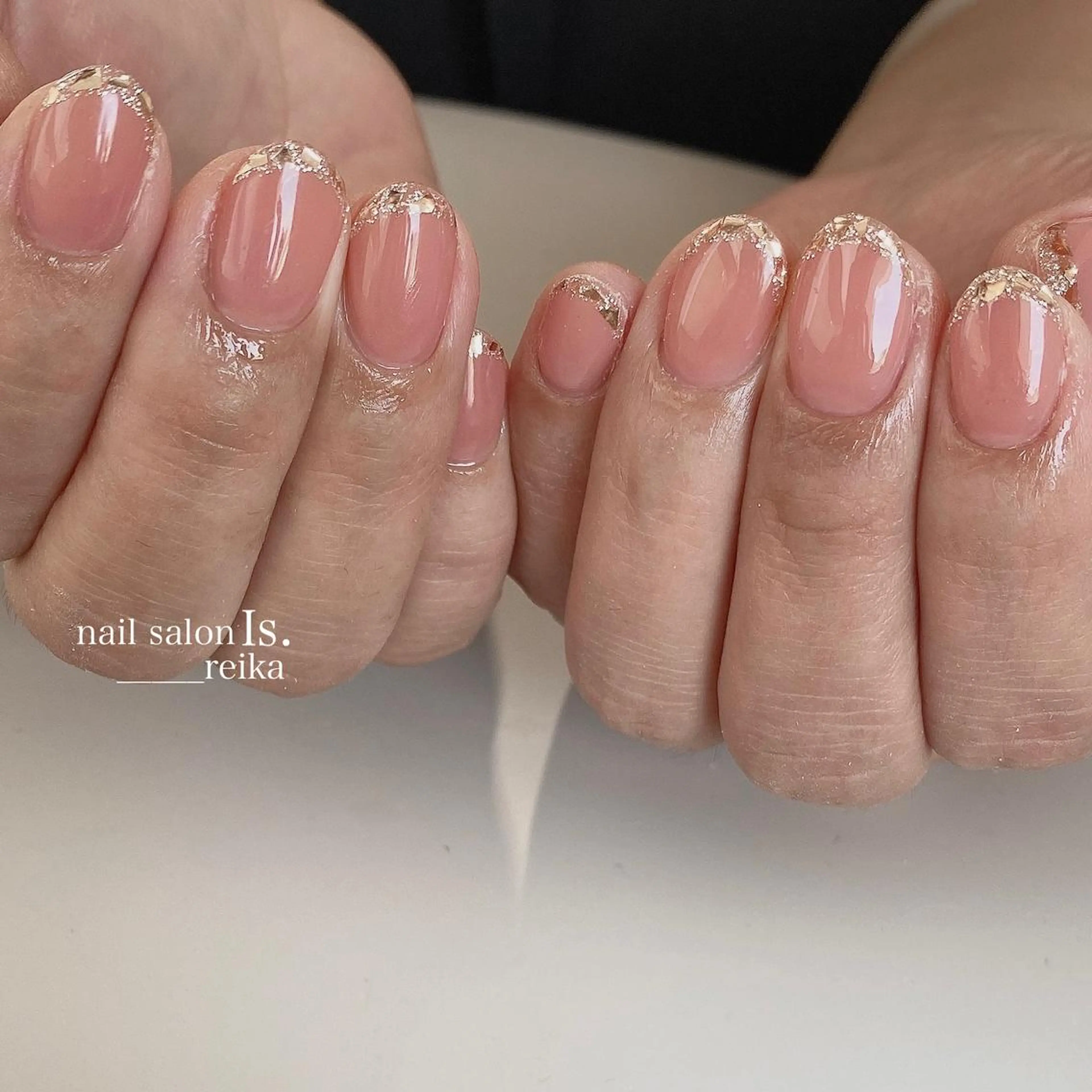 ネイル フレンチネイル ガラスフレンチ nail salon Is.  reikaのネイルデザイン