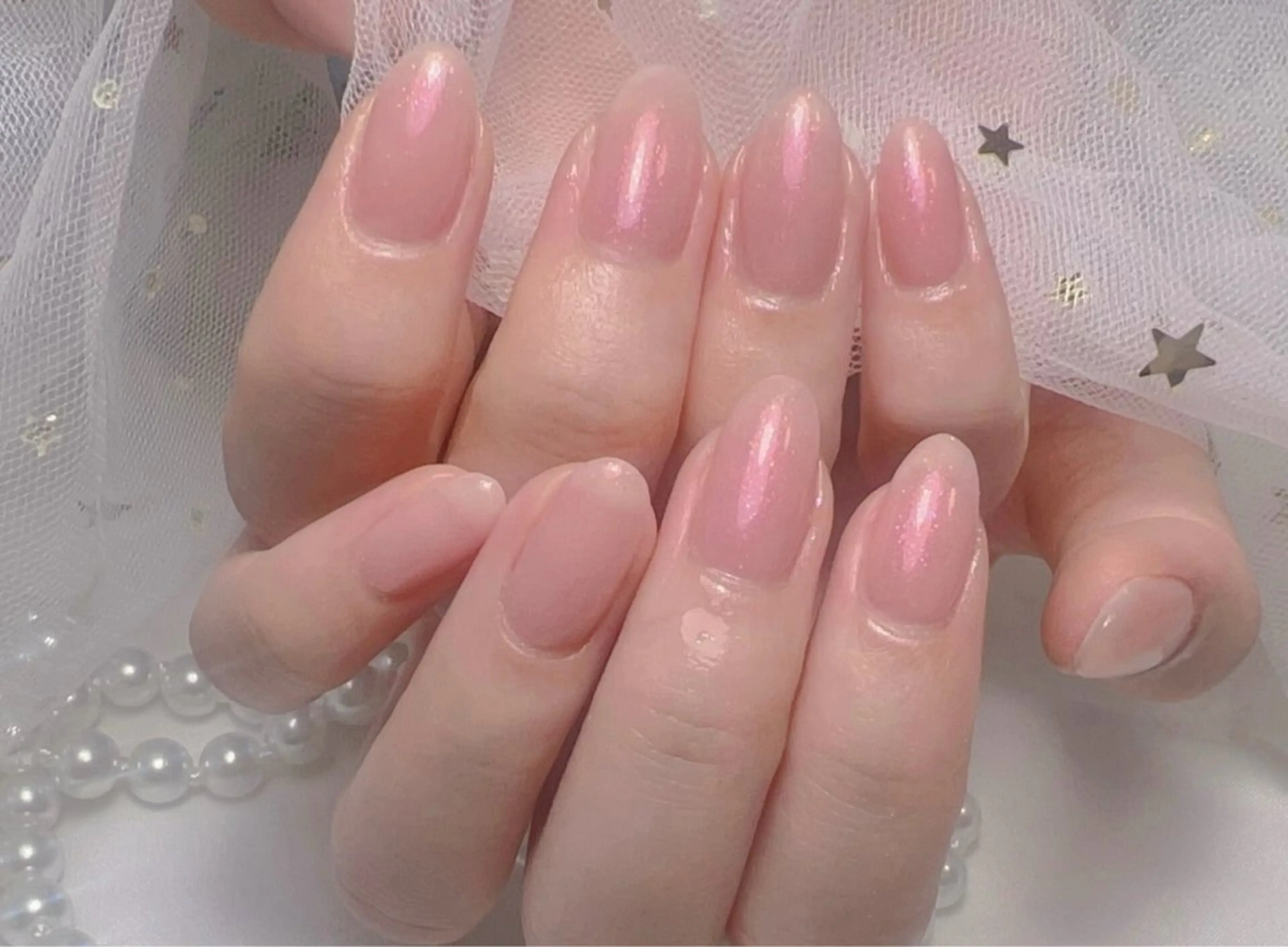 ネイル フレンチネイル ジェルネイル グラデーション キラキラネイル 韓国ネイル 清水 ユナのネイルデザイン