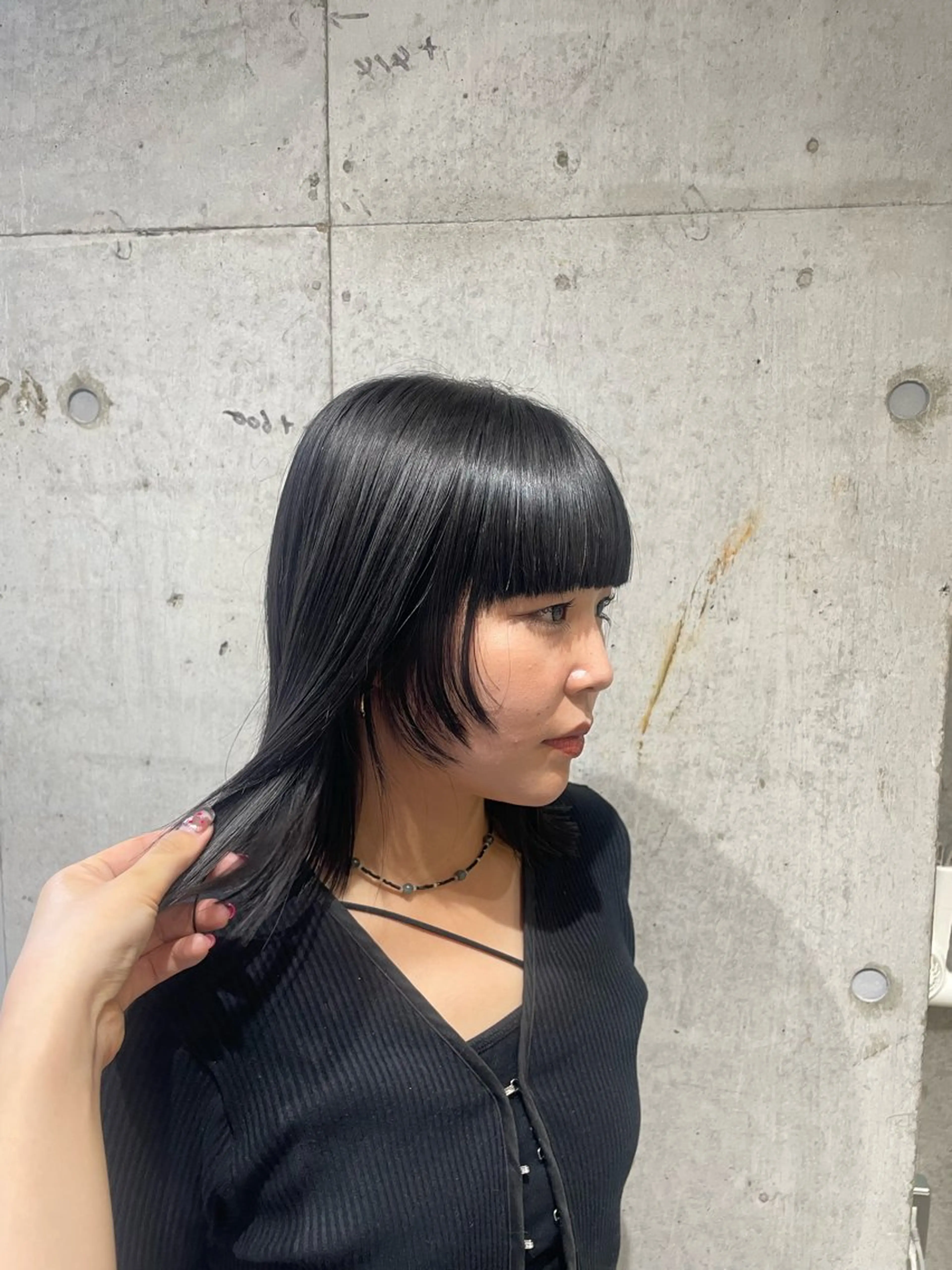 ミディアム 顔まわりレイヤー レイヤーカット カット トリートメント MASHIRO💎 天神/大名のヘアスタイル