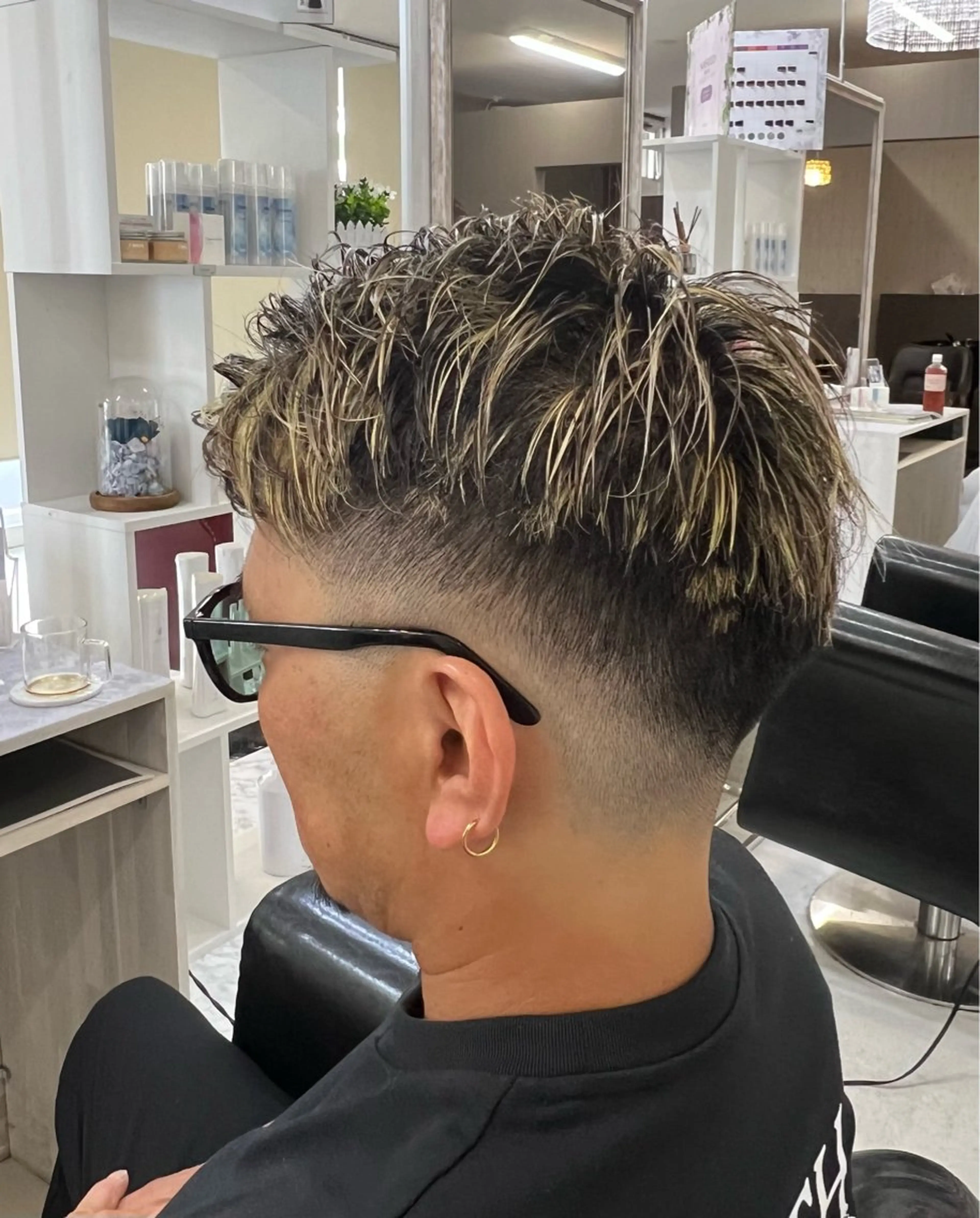 ショート カラー メンズ フェードカット メンズメッシュ メッシュ KEN 🌟のヘアスタイル