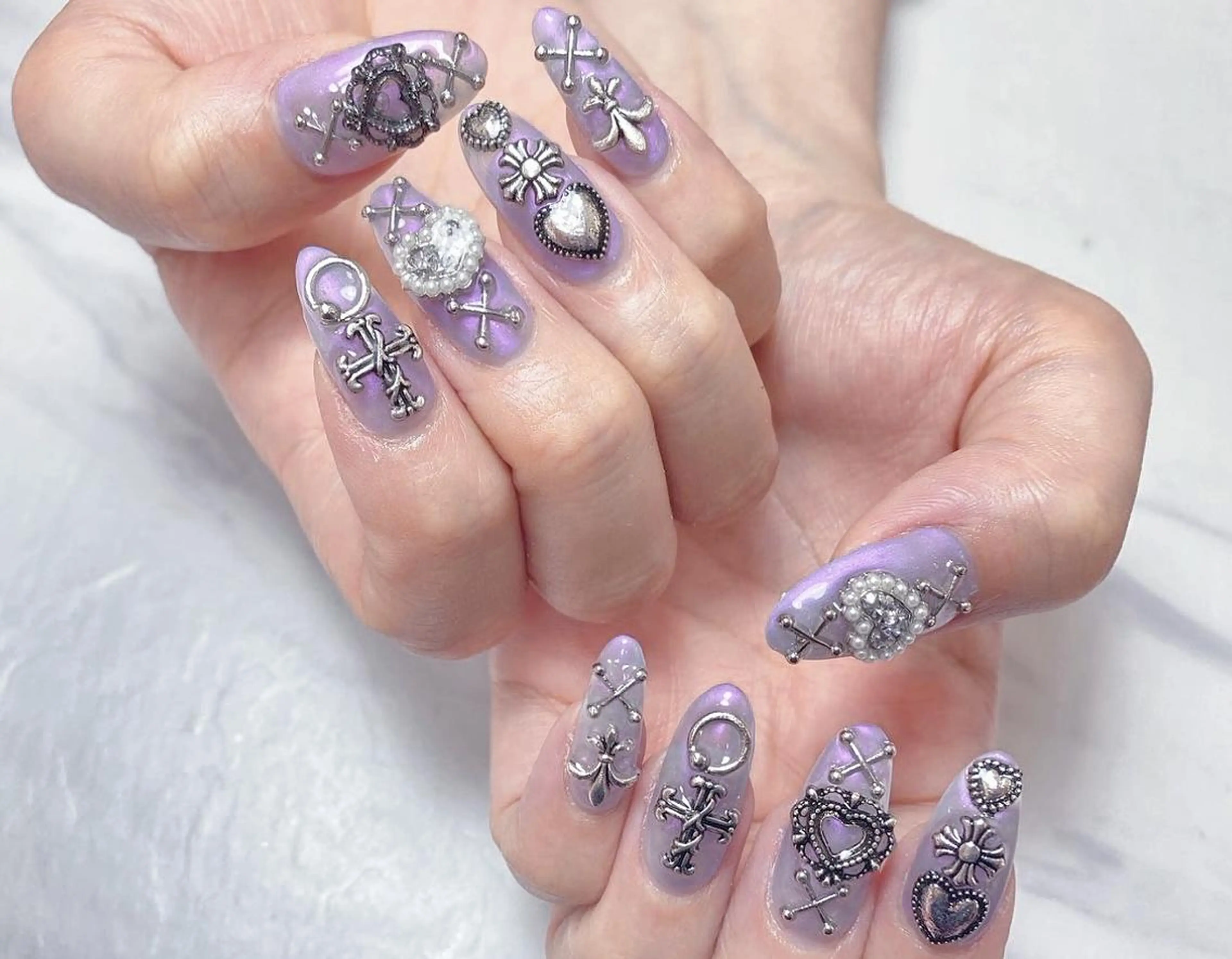 ネイル ゴージャス スカルプネイル Diamond ✨のネイルデザイン