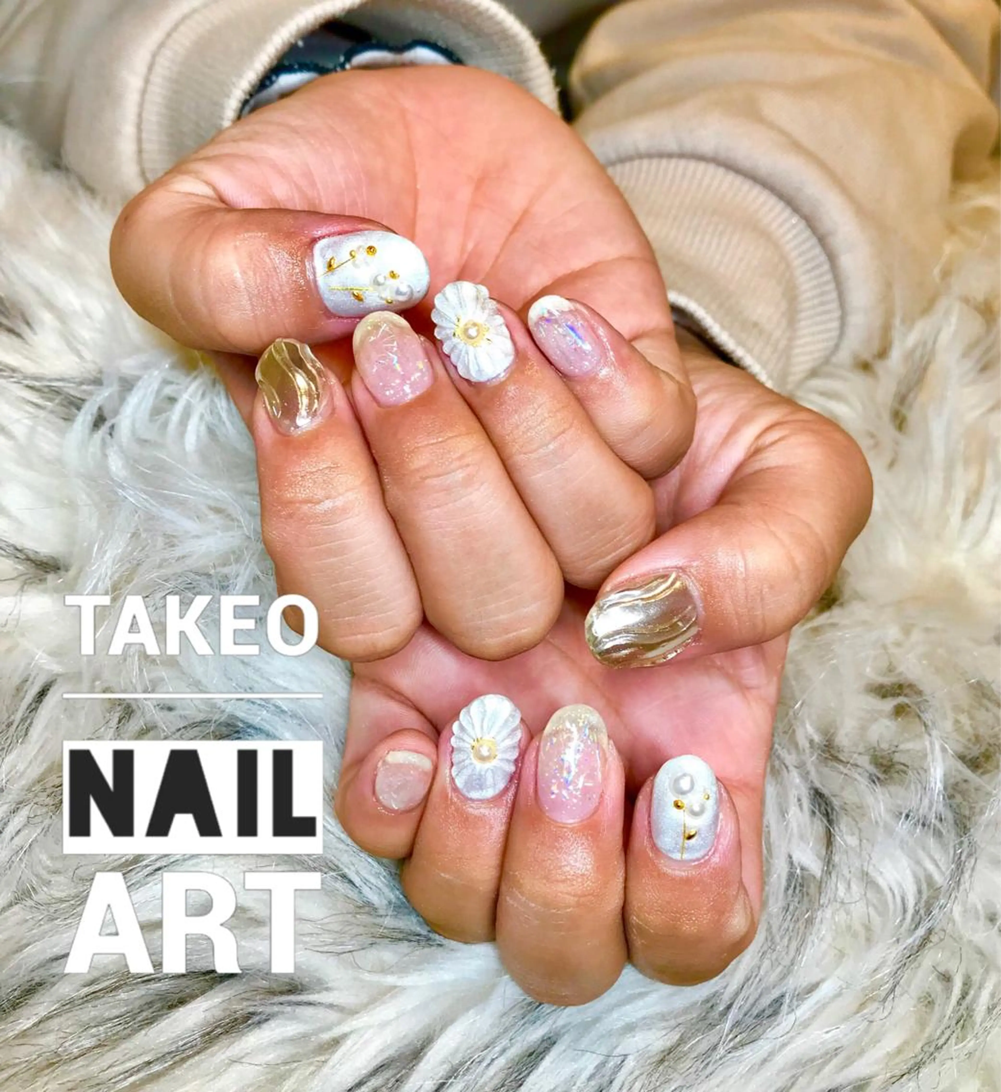 ショート ネイル クリアネイル フラワーネイル ミラーネイル nail&eye Aoのマツエク・マツパデザイン