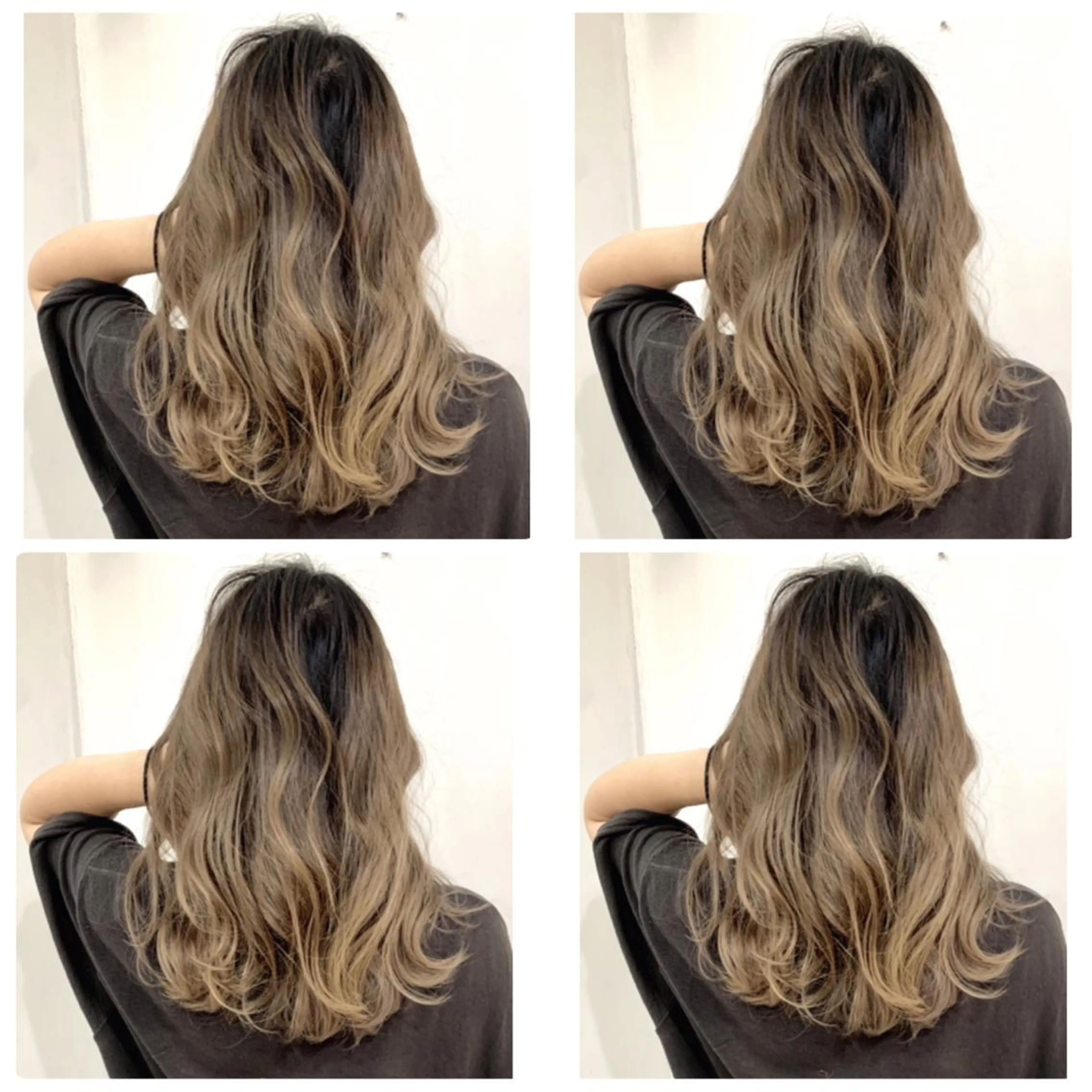 セミロング カラー アッシュ バレイヤージュ ブリーチ デザインカラー グレージュ カット ヘアカラー トリートメント 京都大人女性ショート 徒歩1分/秋山のヘアスタイル