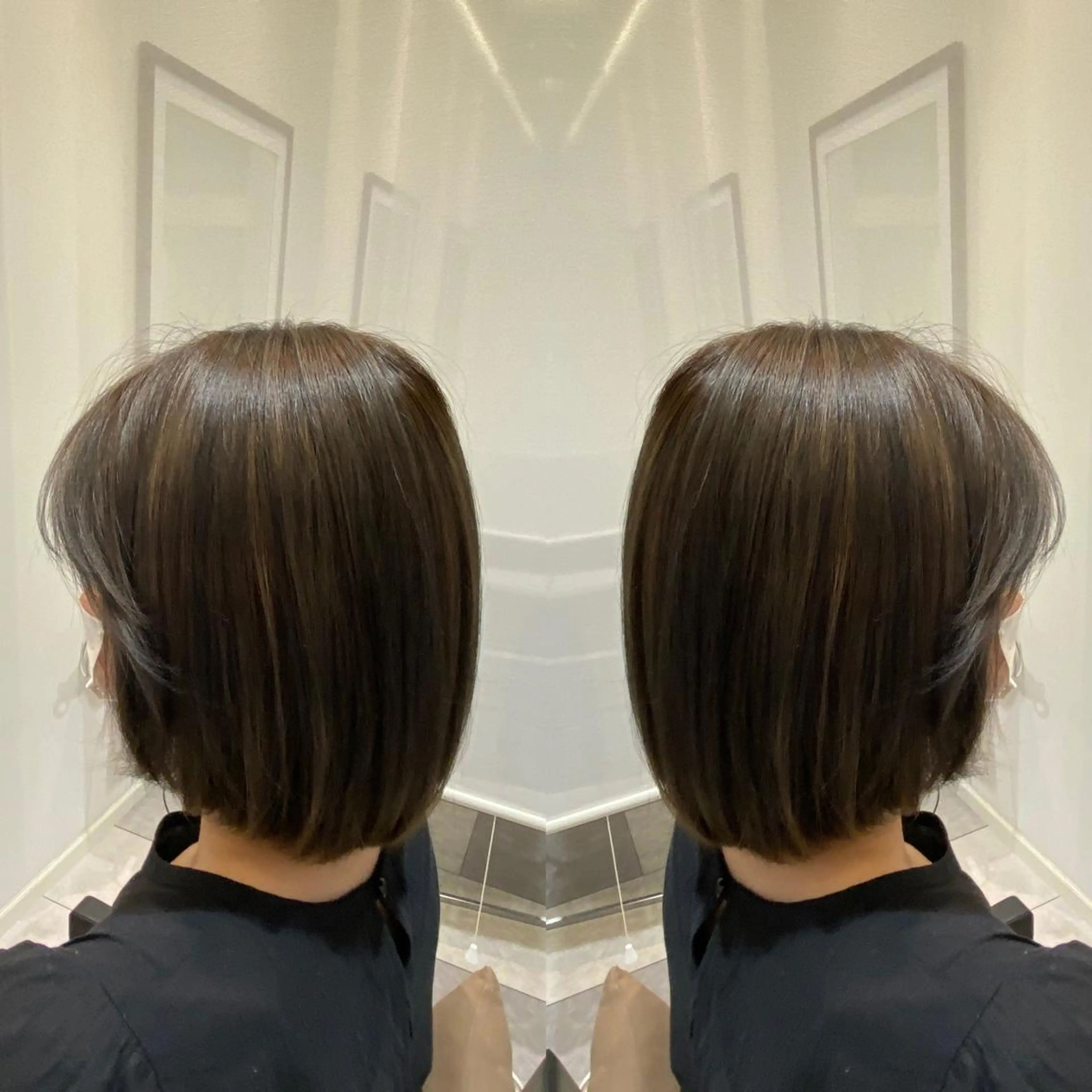 ミディアム カラー ベージュカラー オリーブベージュ 美髪矯正/ 伊藤 更のヘアスタイル