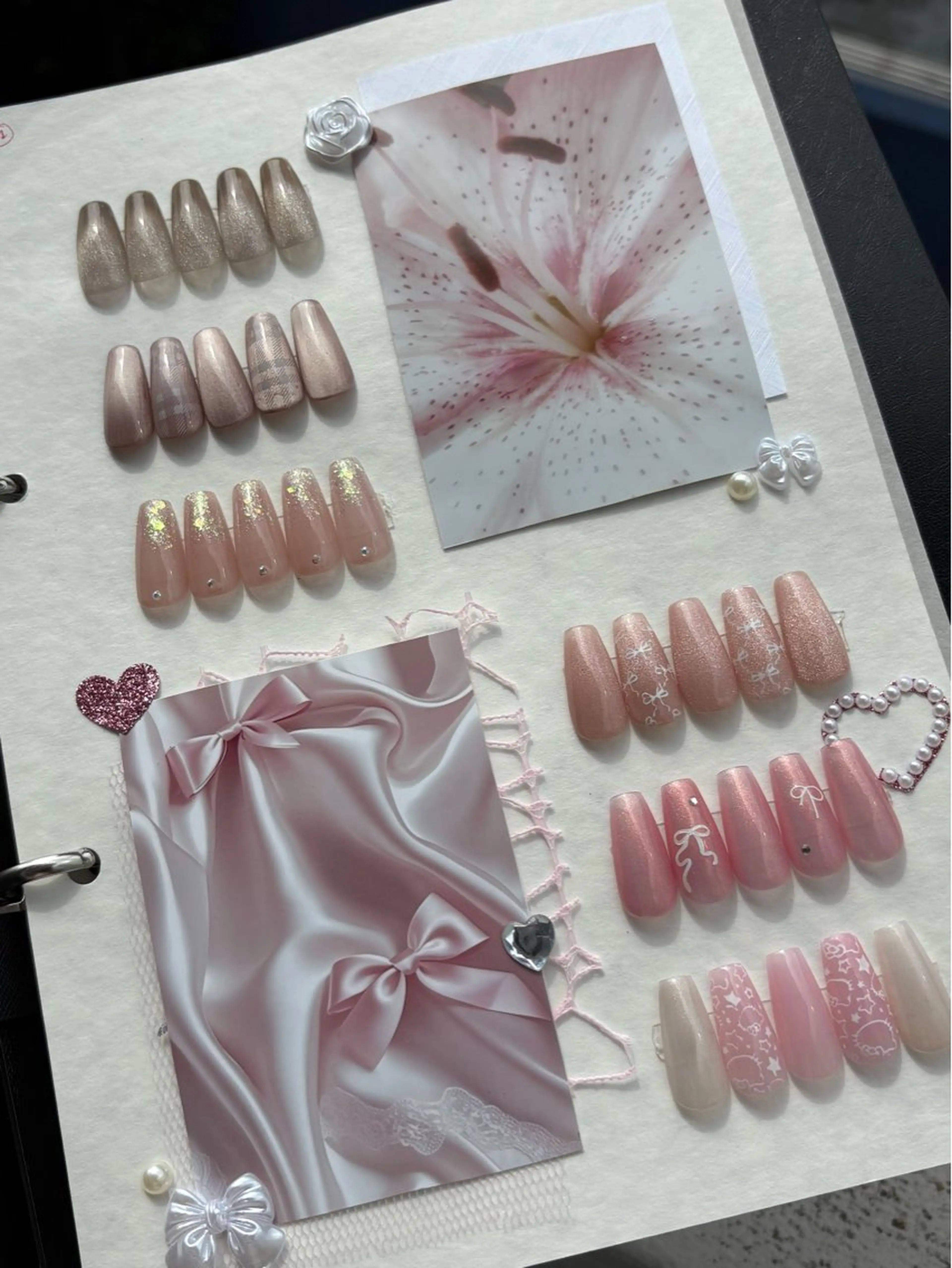 ネイル オフィスネイル リボン シンプルネイル ハンドネイル モンナ CCのネイルデザイン