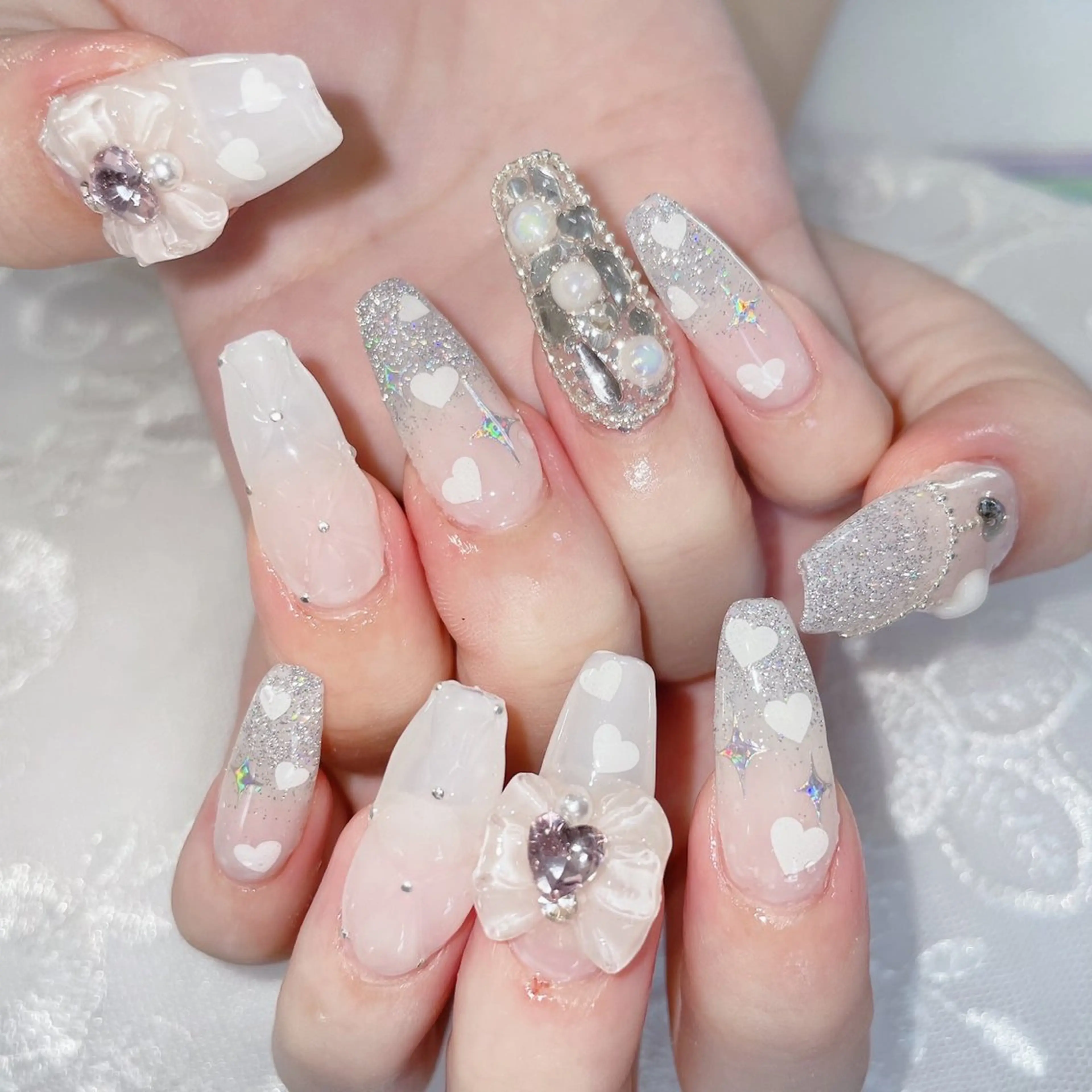 ロング ハンドネイル ハンドケア 💜MIYA nail川崎店のネイルデザイン