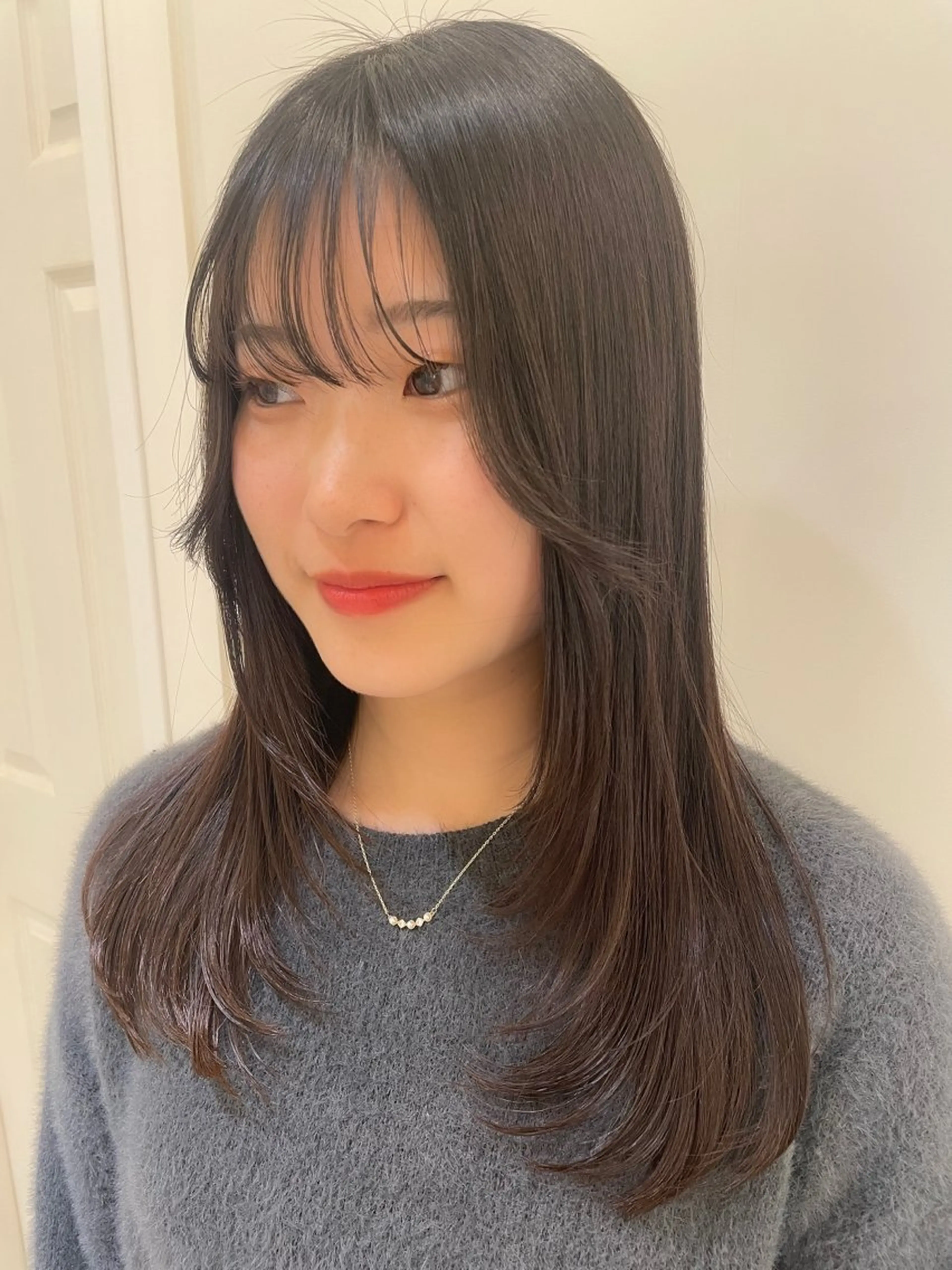 セミロング 顔周りカット レイヤーカット カット 🍒顔周り/レイヤー /韓国風/アリサ🍒のヘアスタイル