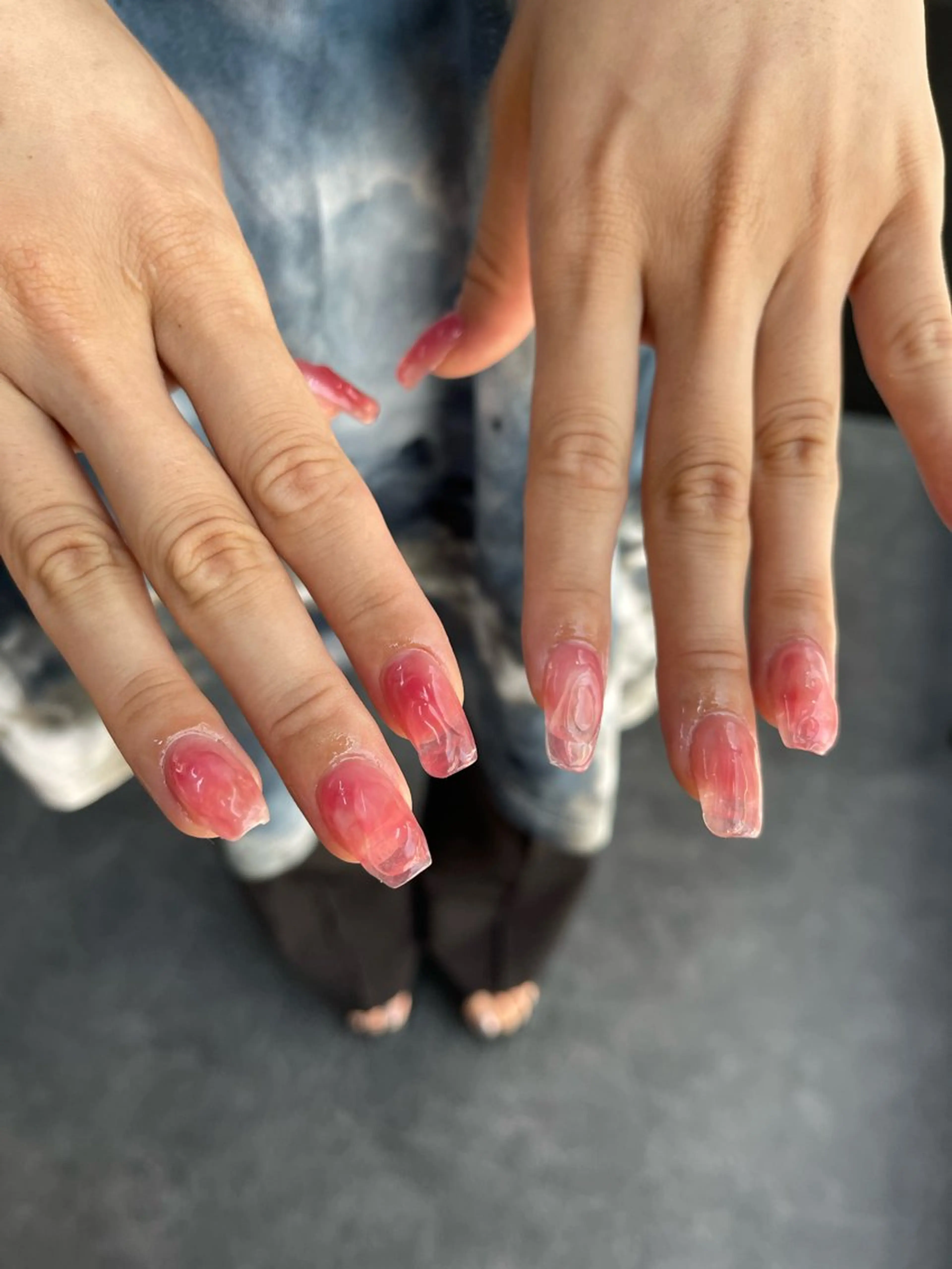 ネイル フレンチネイル マグネットネイル ニュアンスネイル ワンカラーネイル ハンドネイル GRANDE大須 Cecil💜のネイルデザイン