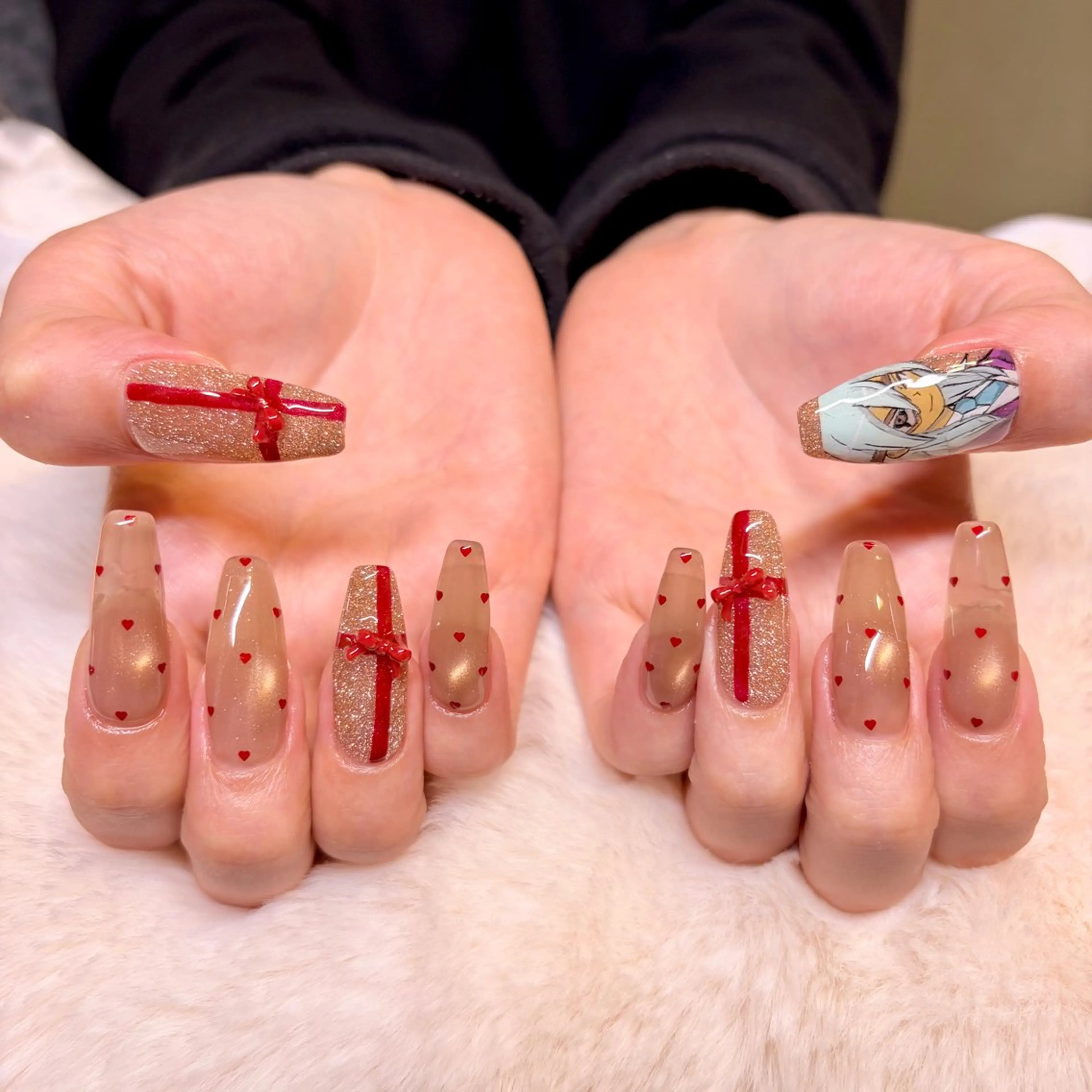 ネイル 持ち込み バレンタイン ハンドネイル nail salon e'mu💐のネイルデザイン