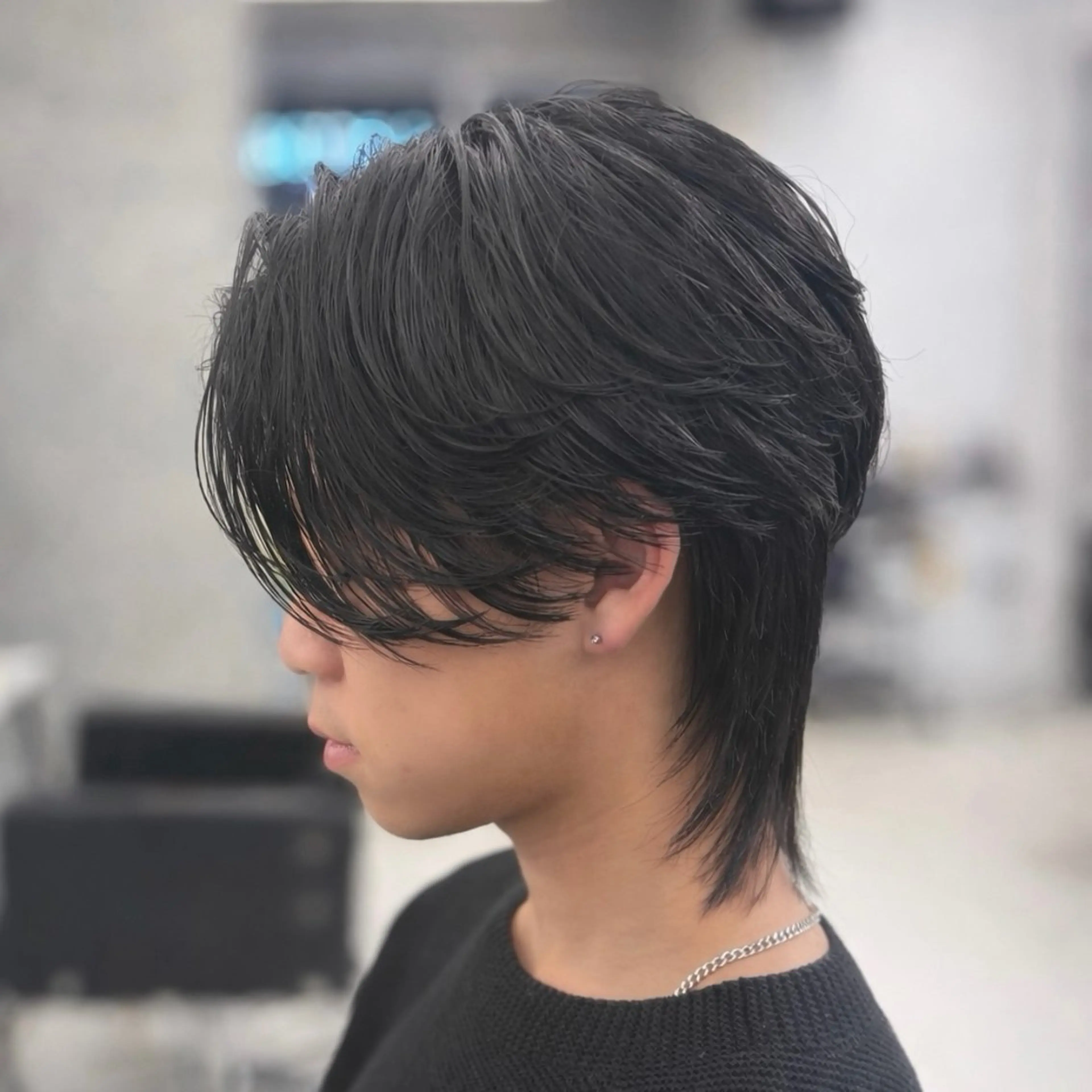 ミディアム パーマ メンズ カット 縮毛矯正 トリートメント ʜᴀʀᴜᴋᴀ♱メンズ ウルフ/ブリーチのヘアスタイル