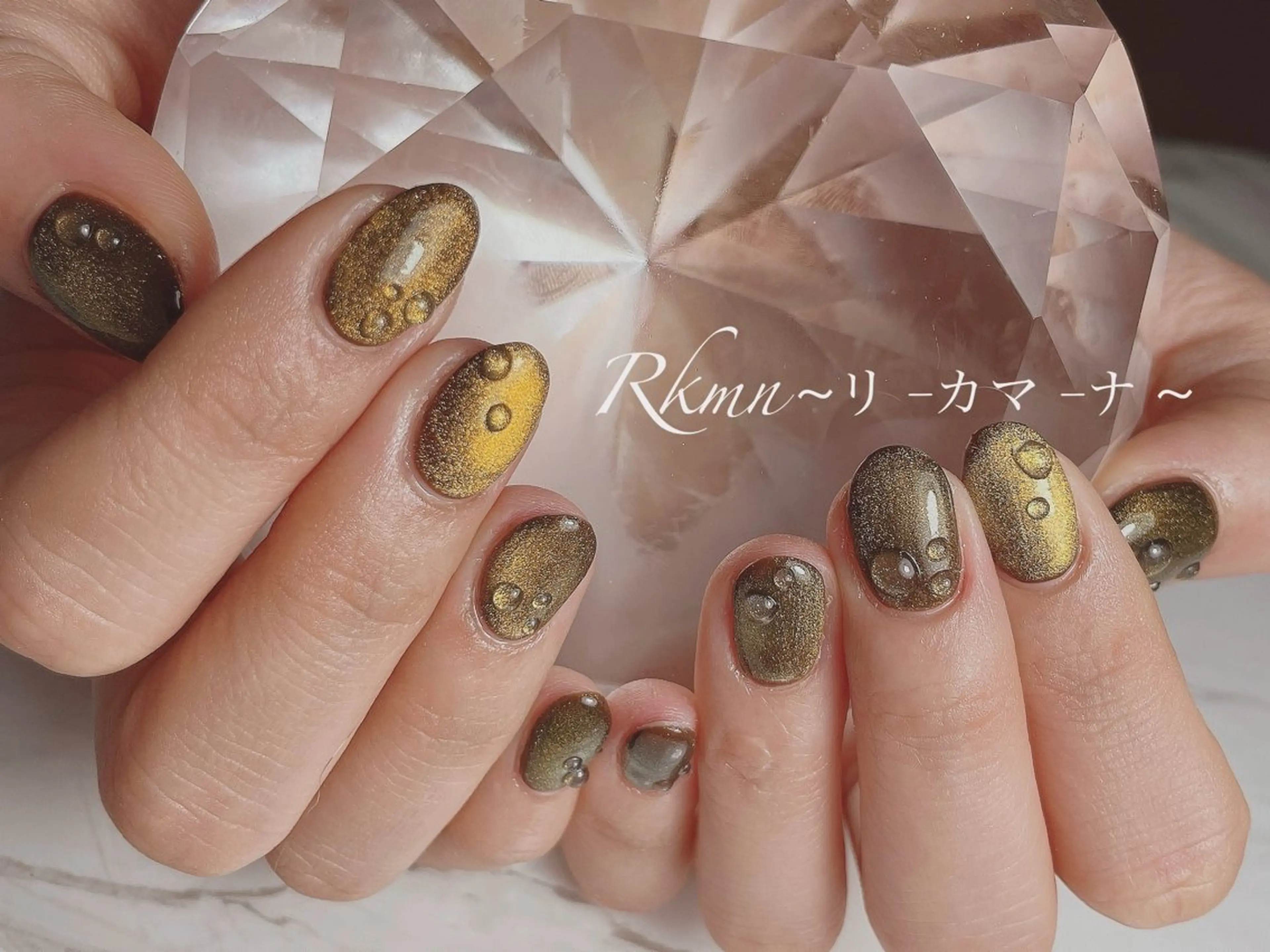 ネイル アートネイル マグネットネイル 春ネイル ハンドネイル フットネイル ハンドケア Rkmn ~リ-カマ-ナ~のネイルデザイン