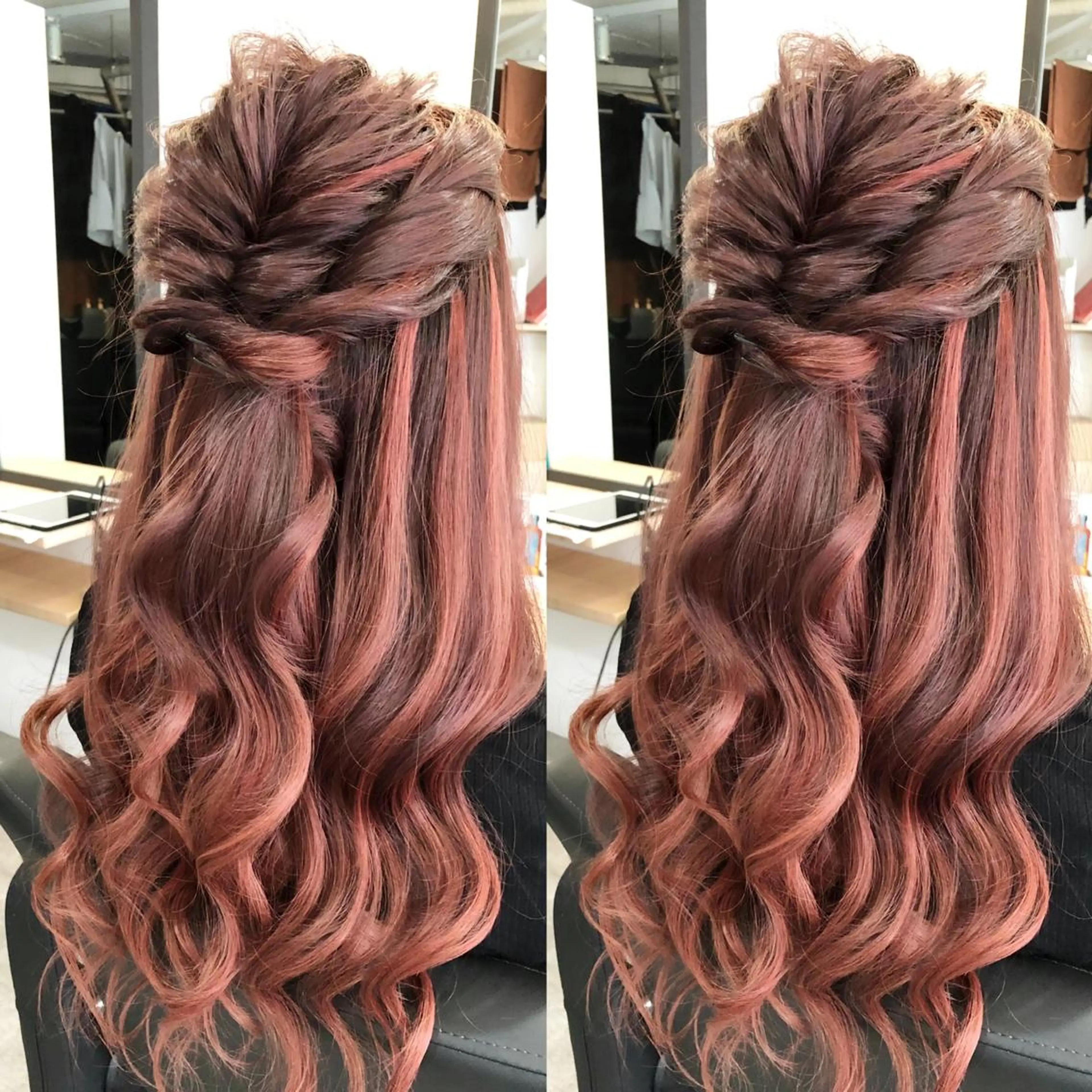 ロング カラー ヘアアレンジ エクステ alpha. カラーエクステ下妻のヘアスタイル