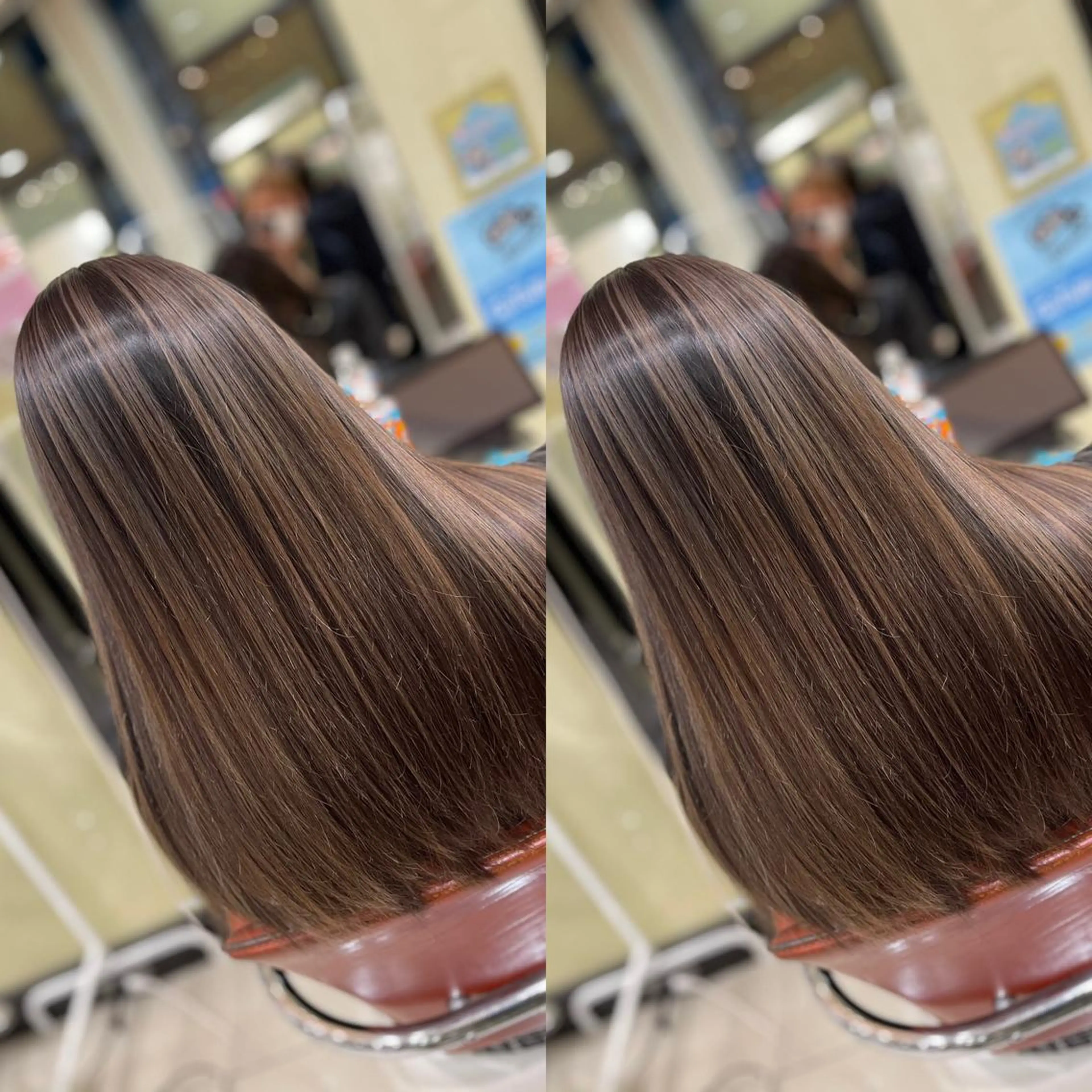 セミロング ヘアカラー トリートメント Y Uのヘアスタイル