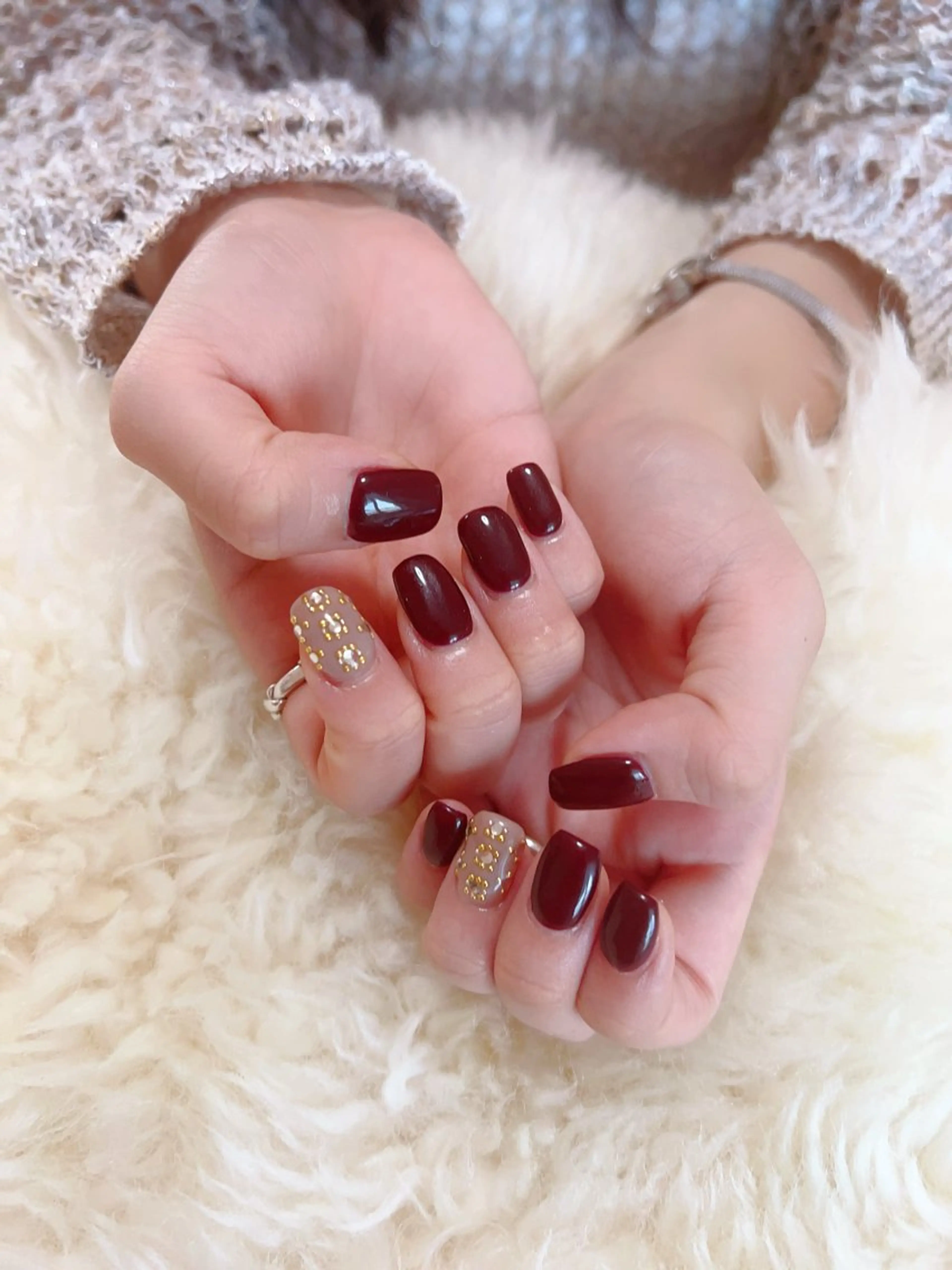 ミディアム ハンドネイル ハンドケア 💜MIYA nail川崎店のネイルデザイン