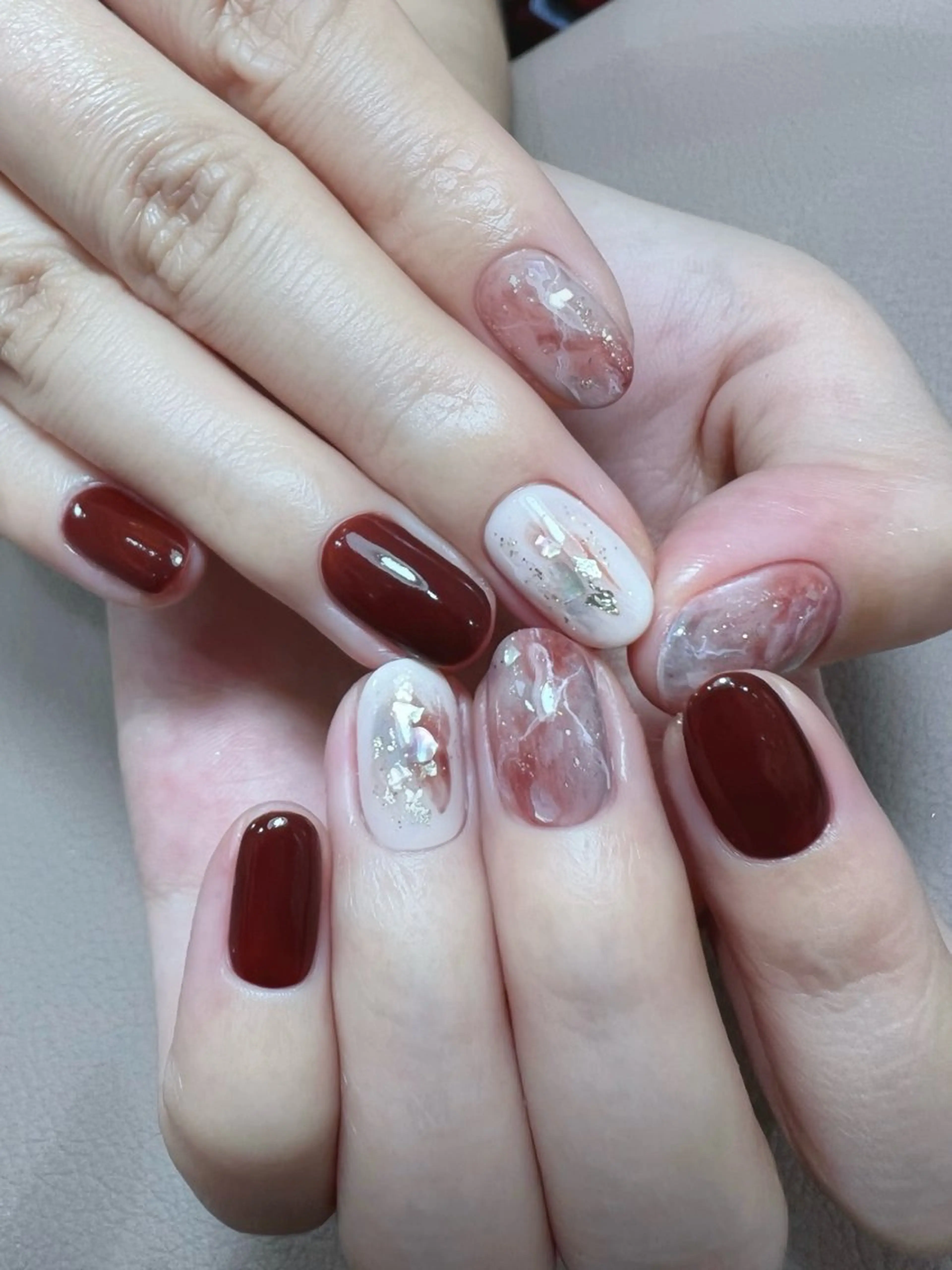 ネイル アートネイル 大理石ネイル(マーブル) ニュアンスネイル toki 横浜✨天王町のネイルデザイン