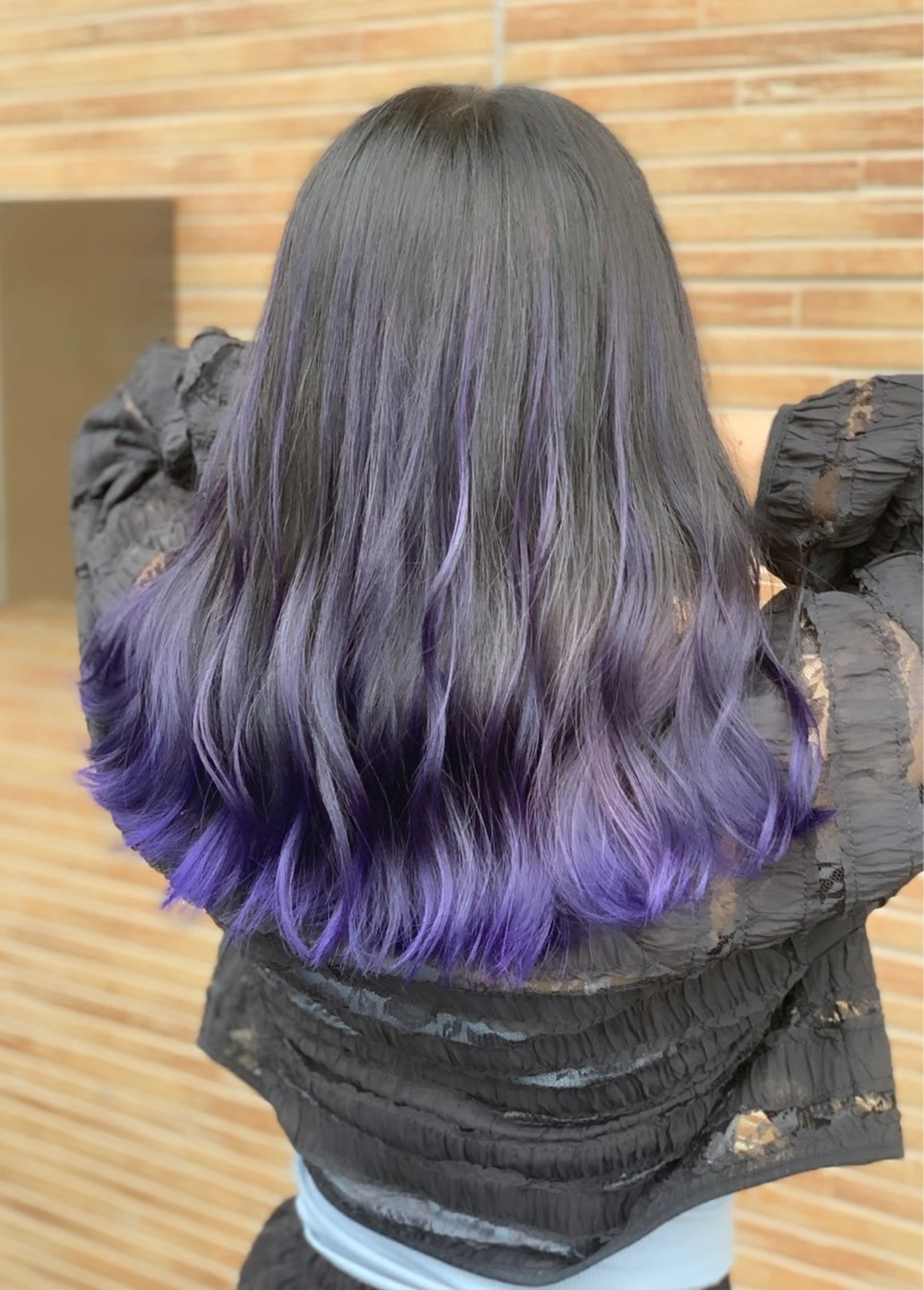 ロング ボブ 顔まわりレイヤー 顔周りカット ハイライト 韓国風ヘア ank classic hair【アンククラシックヘアー】所属・バレ、ハイライト モデル募集　齋藤祐哉のヘアスタイル