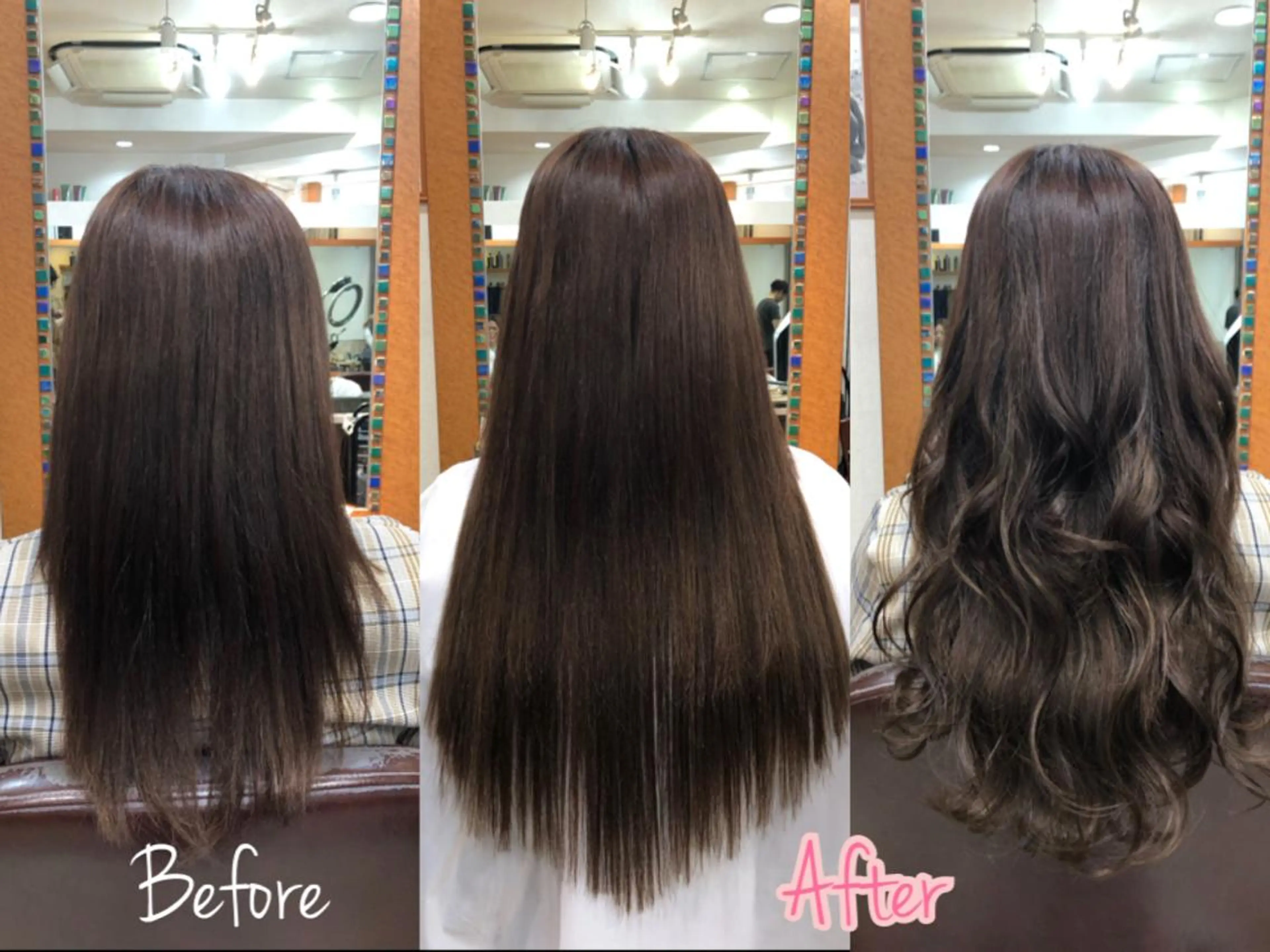 ロング カラー カット エクステ ヘアセット 韓国ヘア🤍髪質改善 🇰🇷AKANEのヘアスタイル