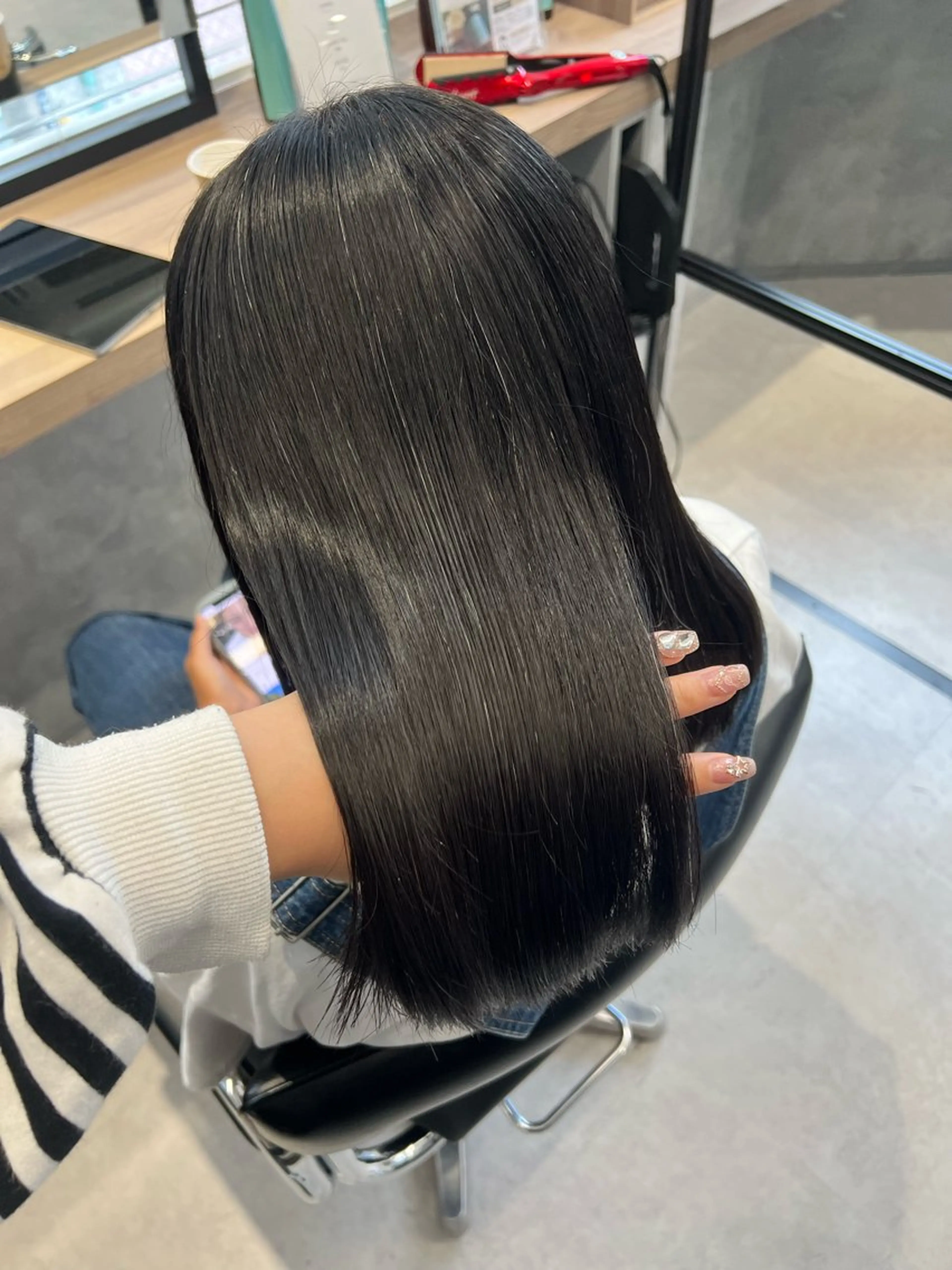 セミロング パーマ 縮毛矯正 白髪ぼかし￤中央林間 ￤柳川拓哉のヘアスタイル