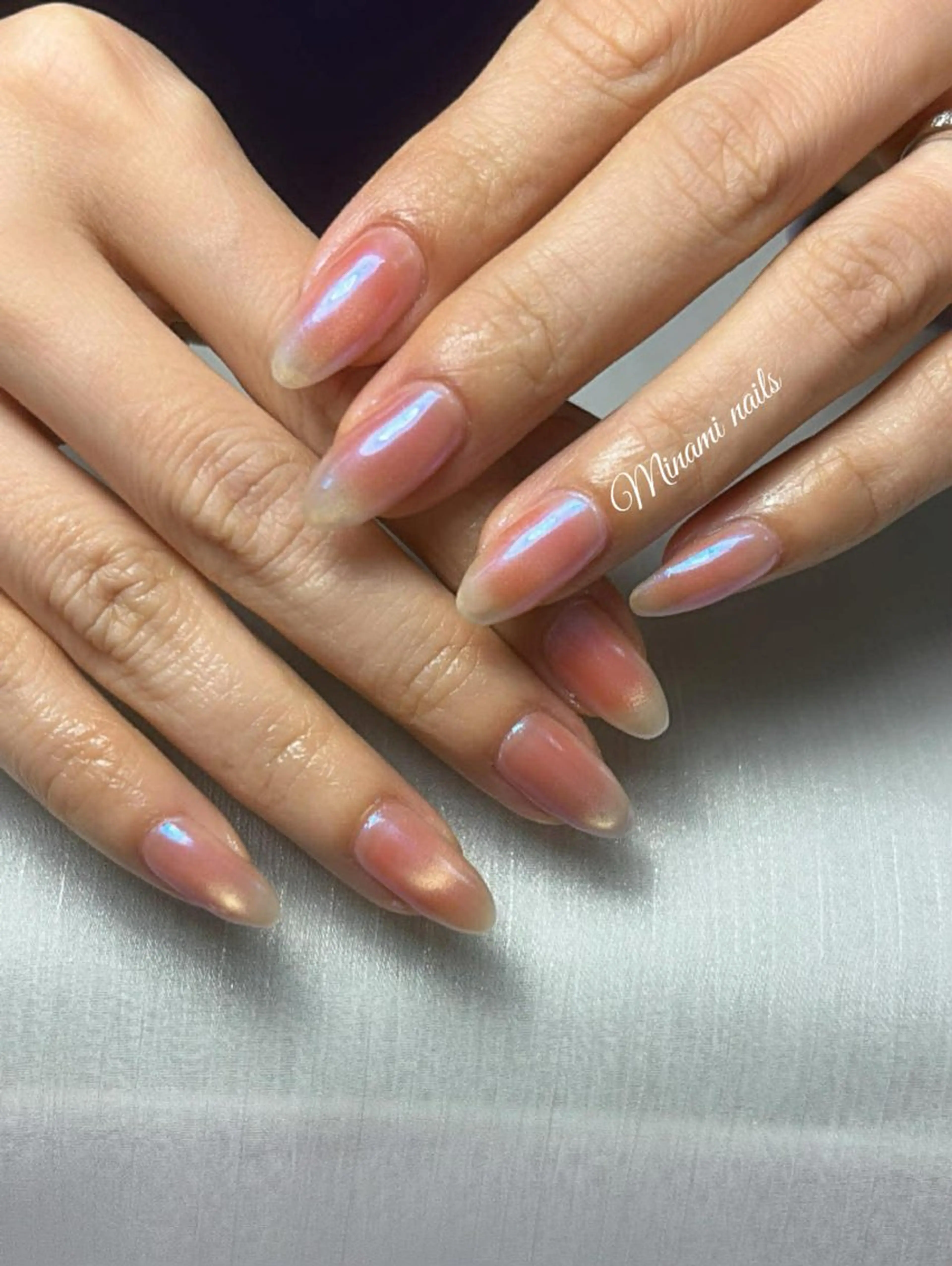 ネイル アートネイル オーロラネイル ガーリー キラキラネイル 韓国ネイル ハンドネイル Minami Nailsのネイルデザイン