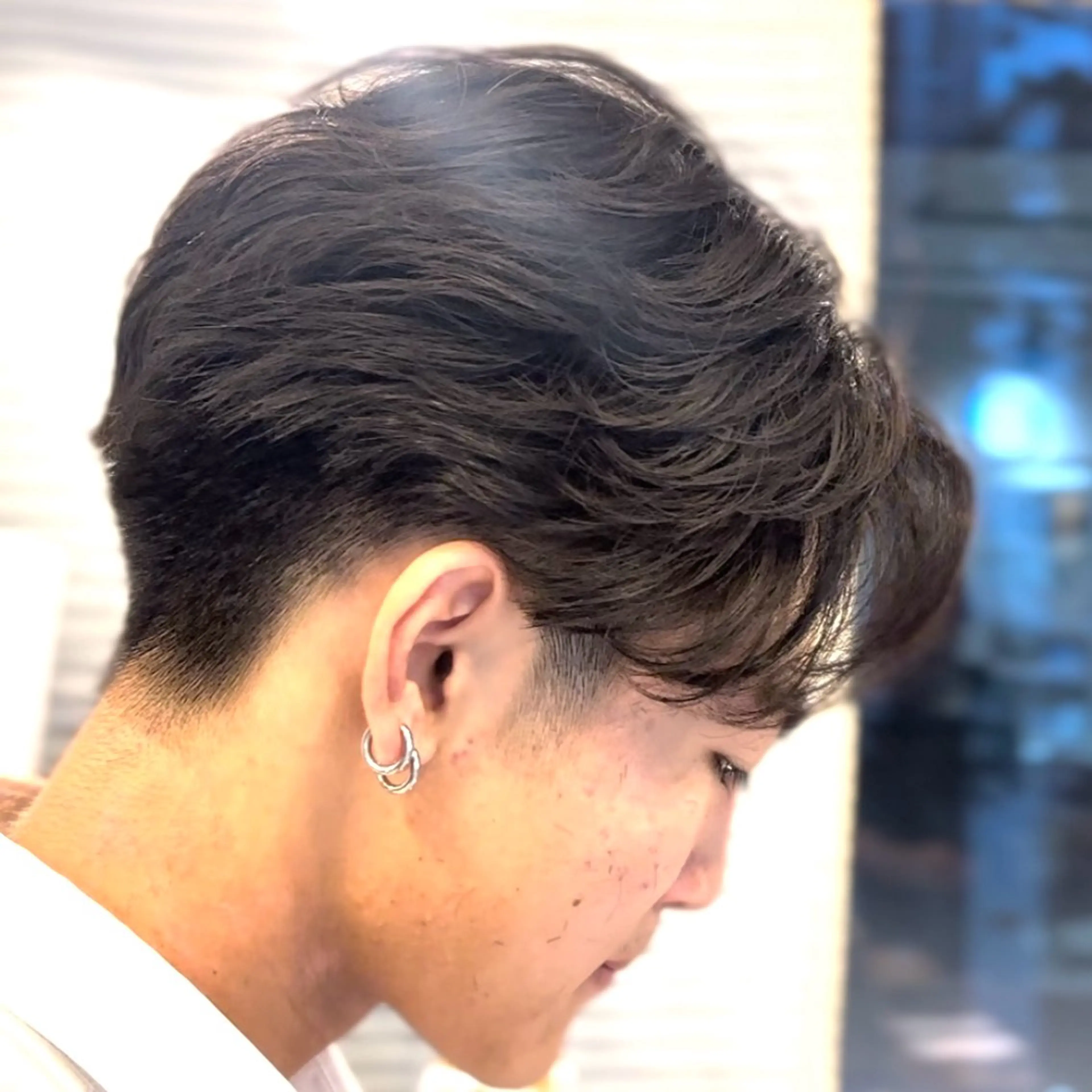 ミディアム パーマ メンズ カット パーマ 💥桜木町メンズ特化 💥ルキのヘアスタイル