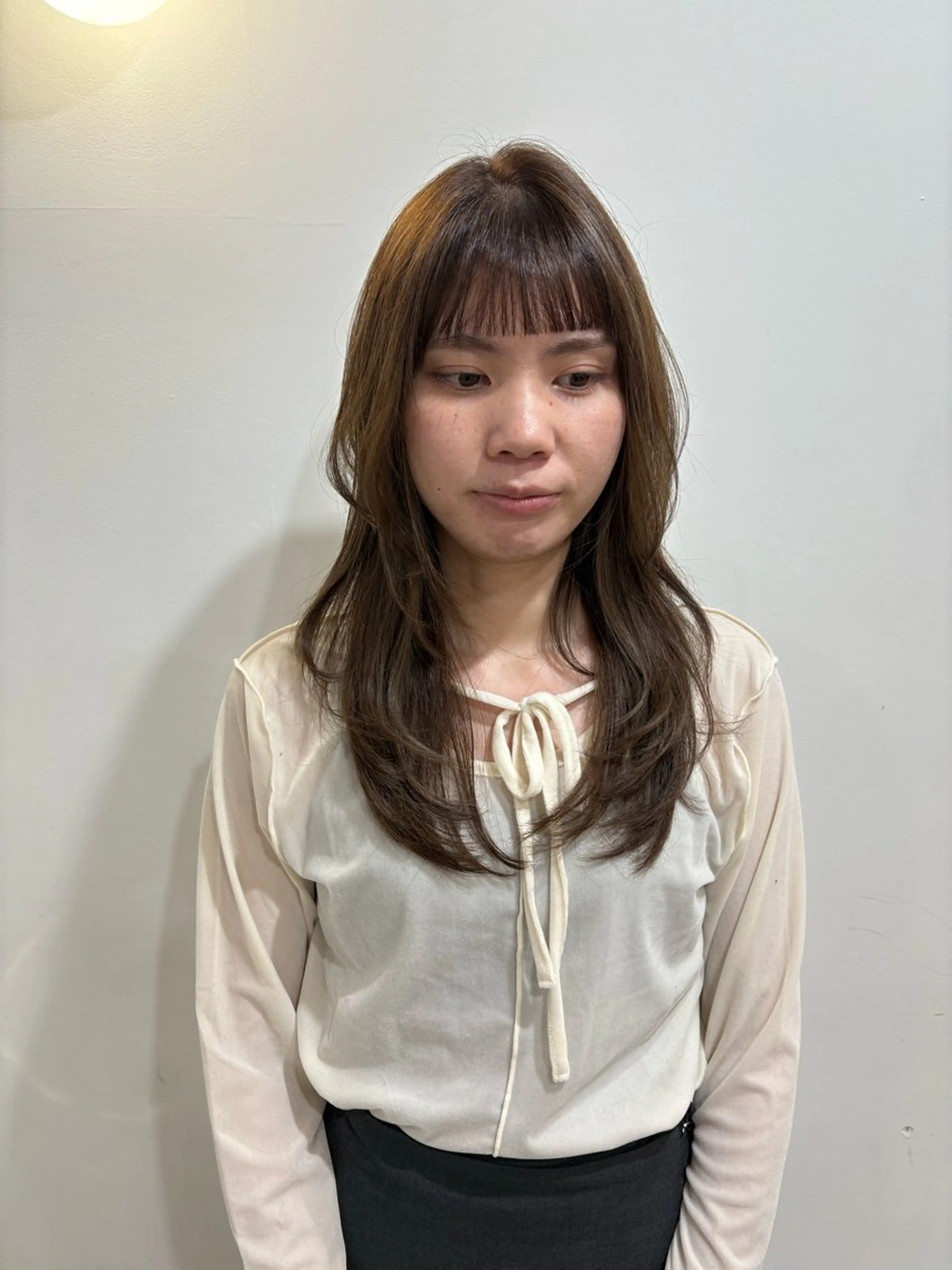 セミロング レイヤー/ウルフ/ 縮毛矯正/照井友梨のヘアスタイル