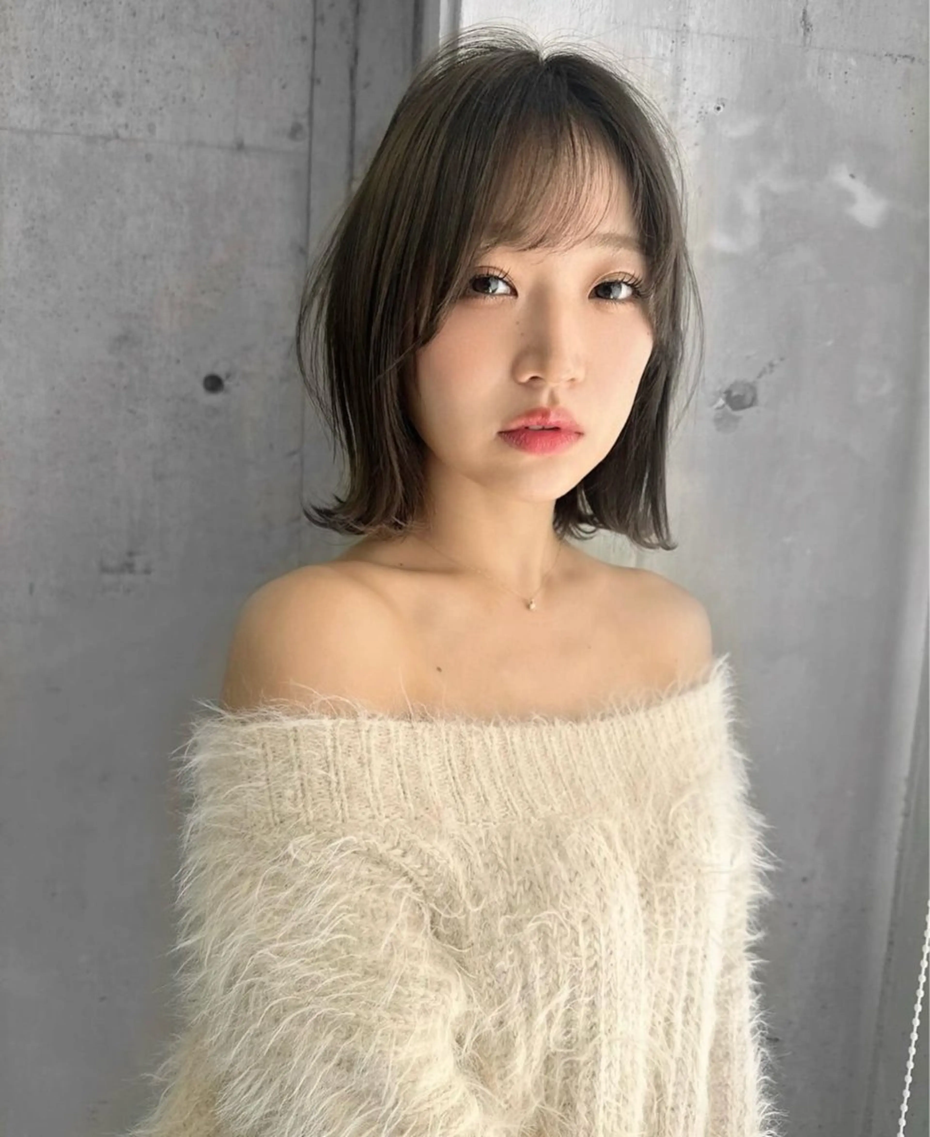 ショート ショートボブ 韓国風カラー ボブ くびれヘア エギョモリ ボブ/顔周りカット /縮毛矯正/鈴木隆太のヘアスタイル