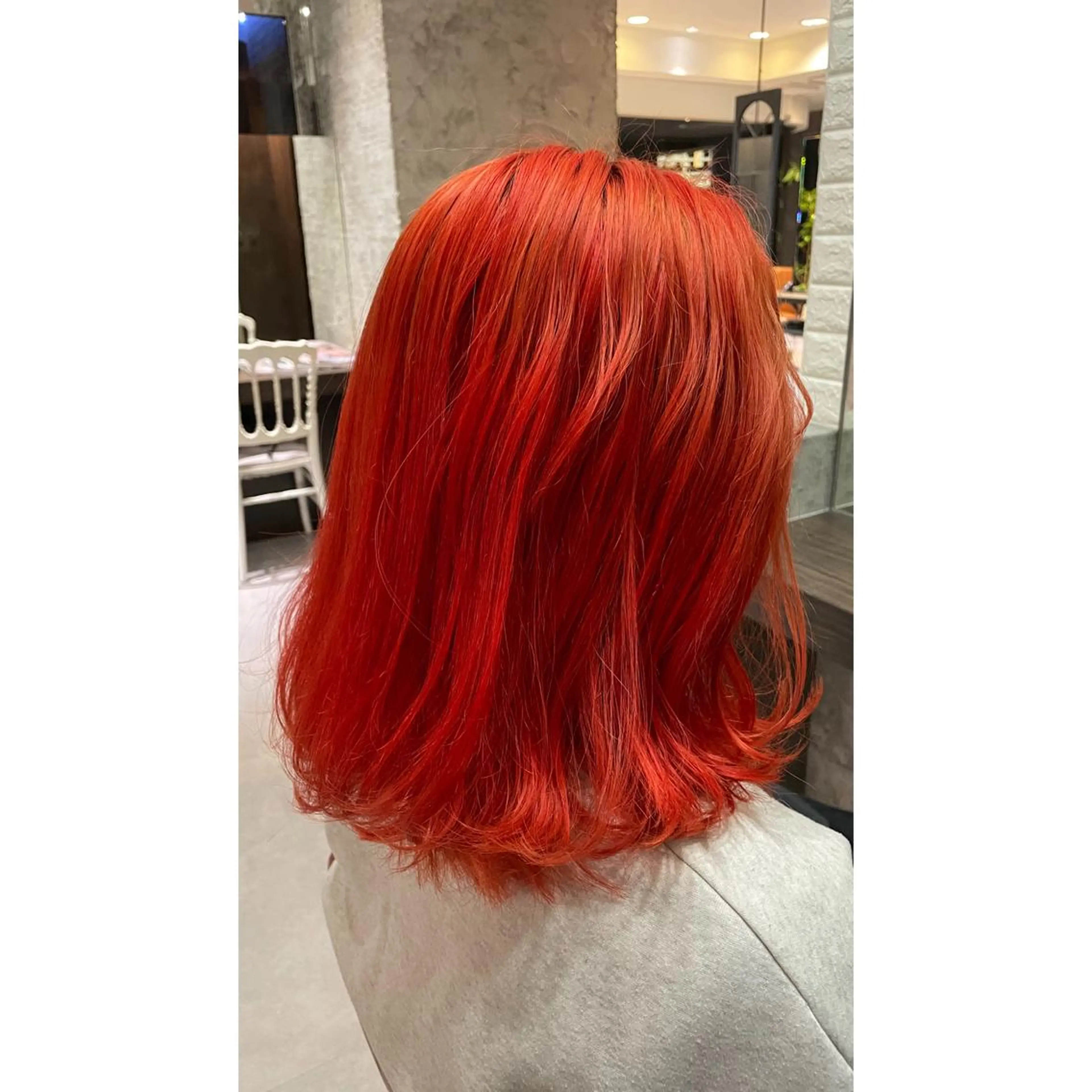 ミディアム カラー オレンジ カット ヘアカラー 縮毛矯正 トリートメント AGATES seltia所属・齊藤 賢祐のヘアスタイル