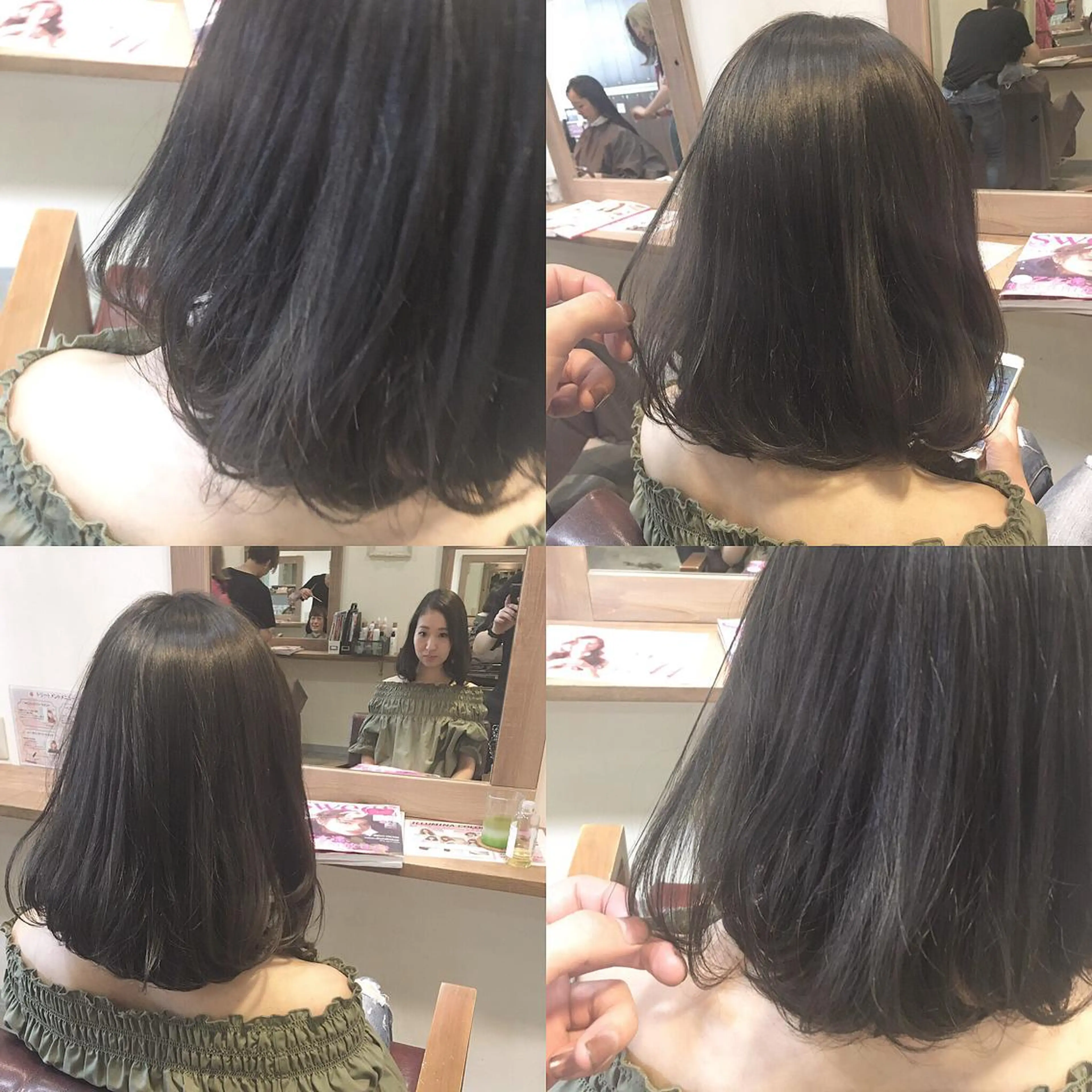 ミディアム カラー ブルーカラー ブルージュ イルミナカラー hair salon Ranun髪質改善のヘアスタイル
