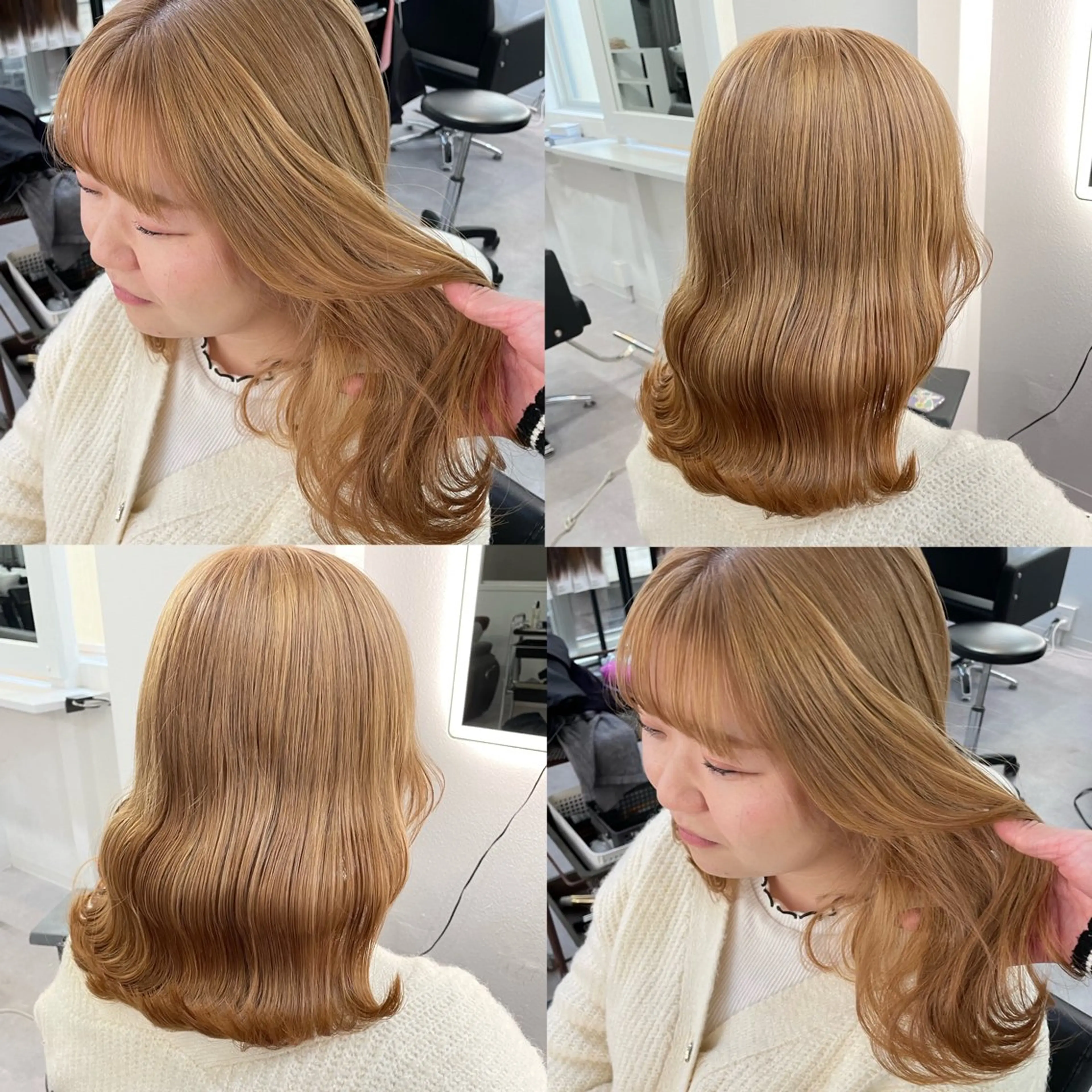 セミロング カラー ブリーチ 透明感カラー Cielro【 シェイロ 】所属・Cielro/ダブル カラー/西田咲希のヘアスタイル