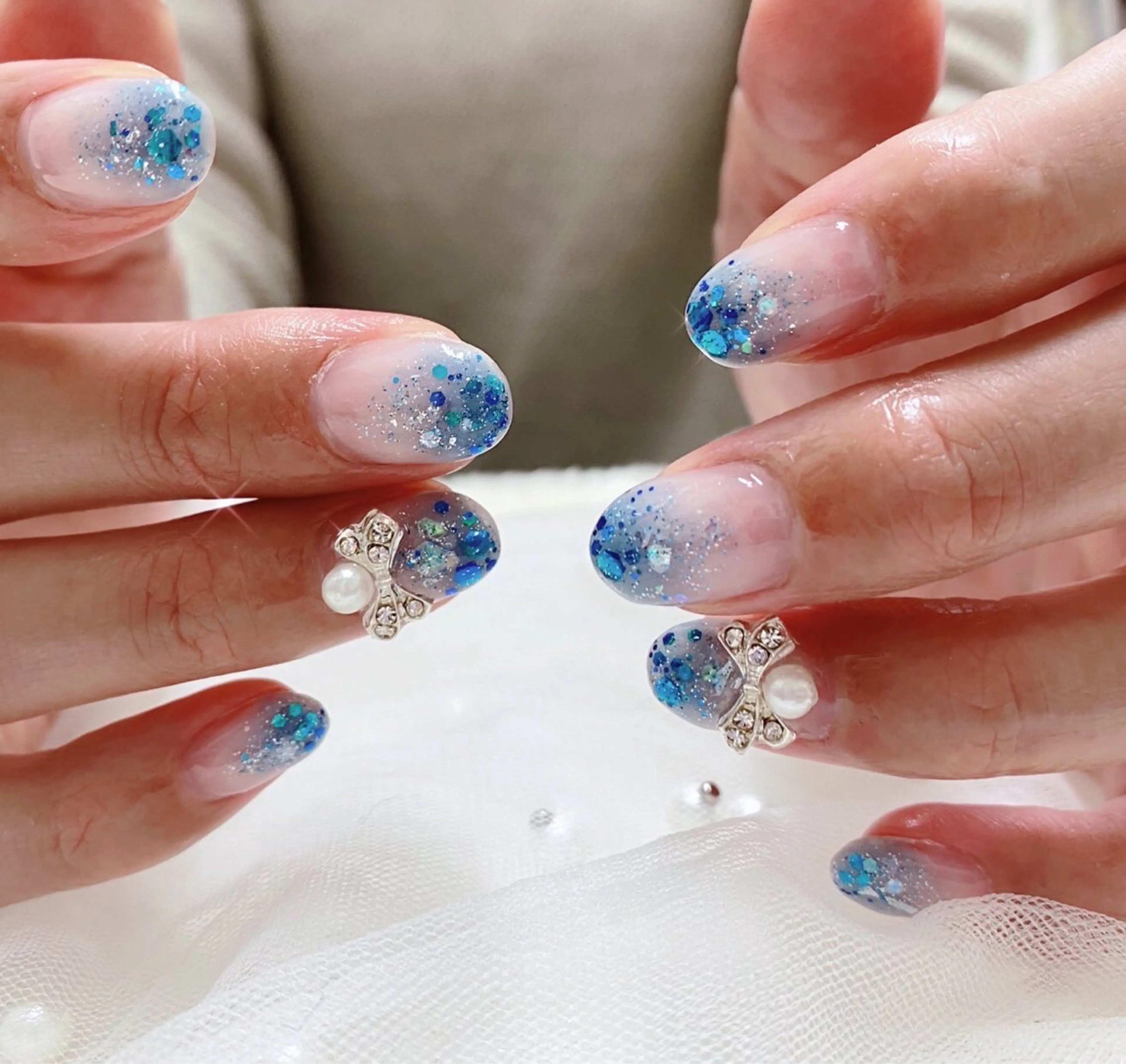 ネイル フットネイル フレンチネイル ジェルネイル ガラスフレンチ 韓国ネイル ハンドネイル ハンドケア 大門浜松町 ネイルのネイルデザイン