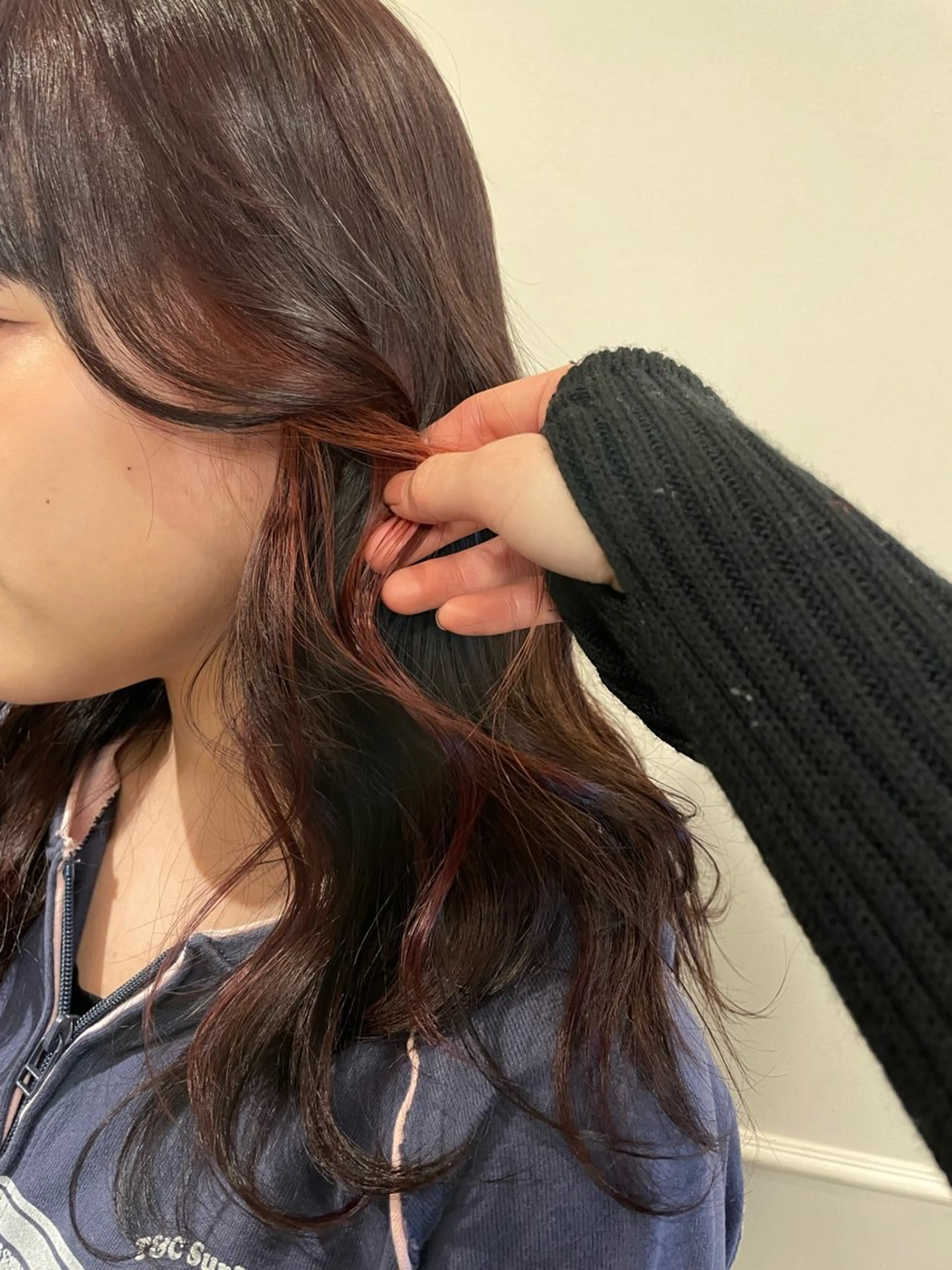 セミロング カラー ブリーチ インナーカラー rin🩰ハイトーン /レディースパーマのヘアスタイル