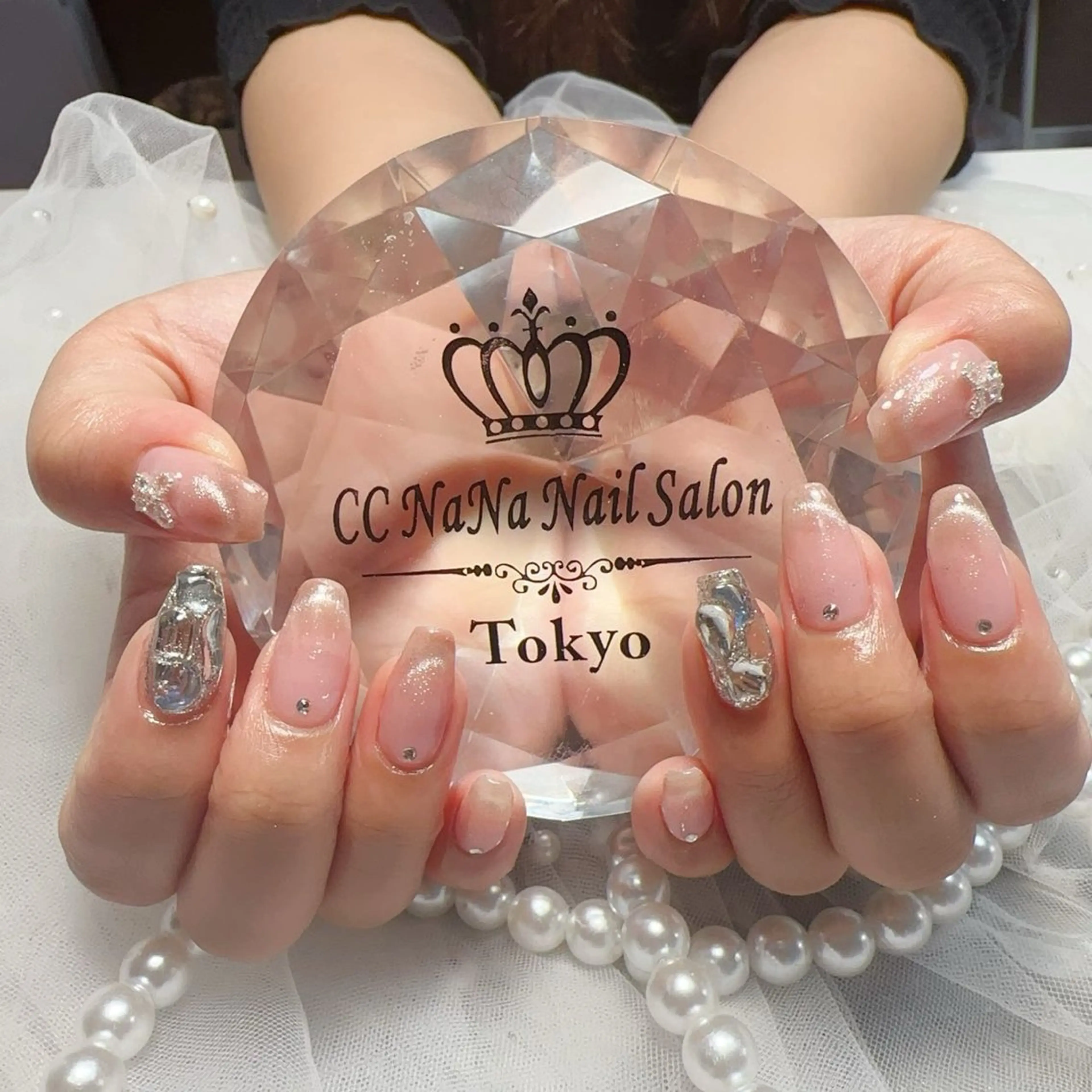 ネイル ハンドネイル 💎CC・NaNa 韓国風ネイル🌙Cのネイルデザイン