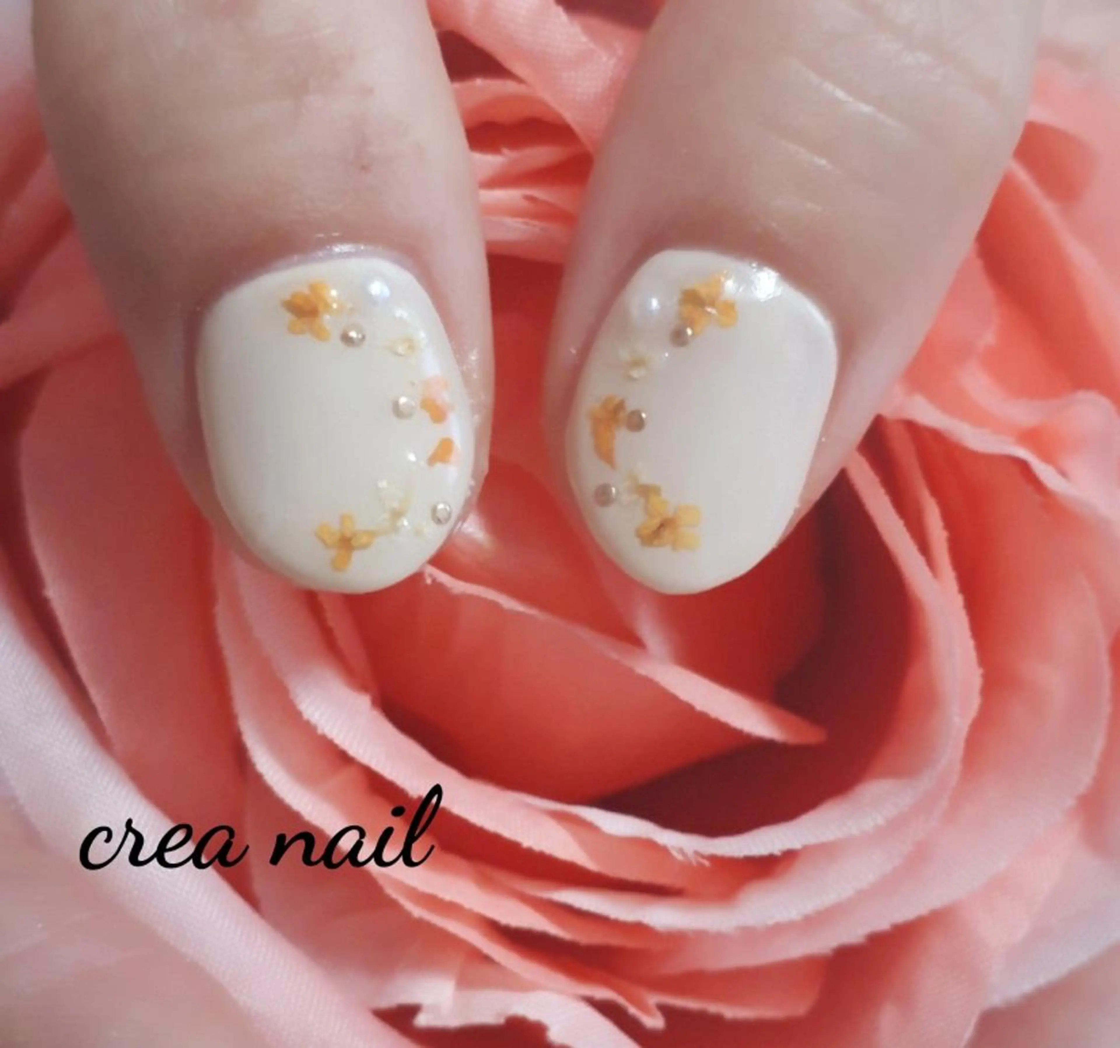 ネイル オレンジ privateサロン creaのネイルデザイン
