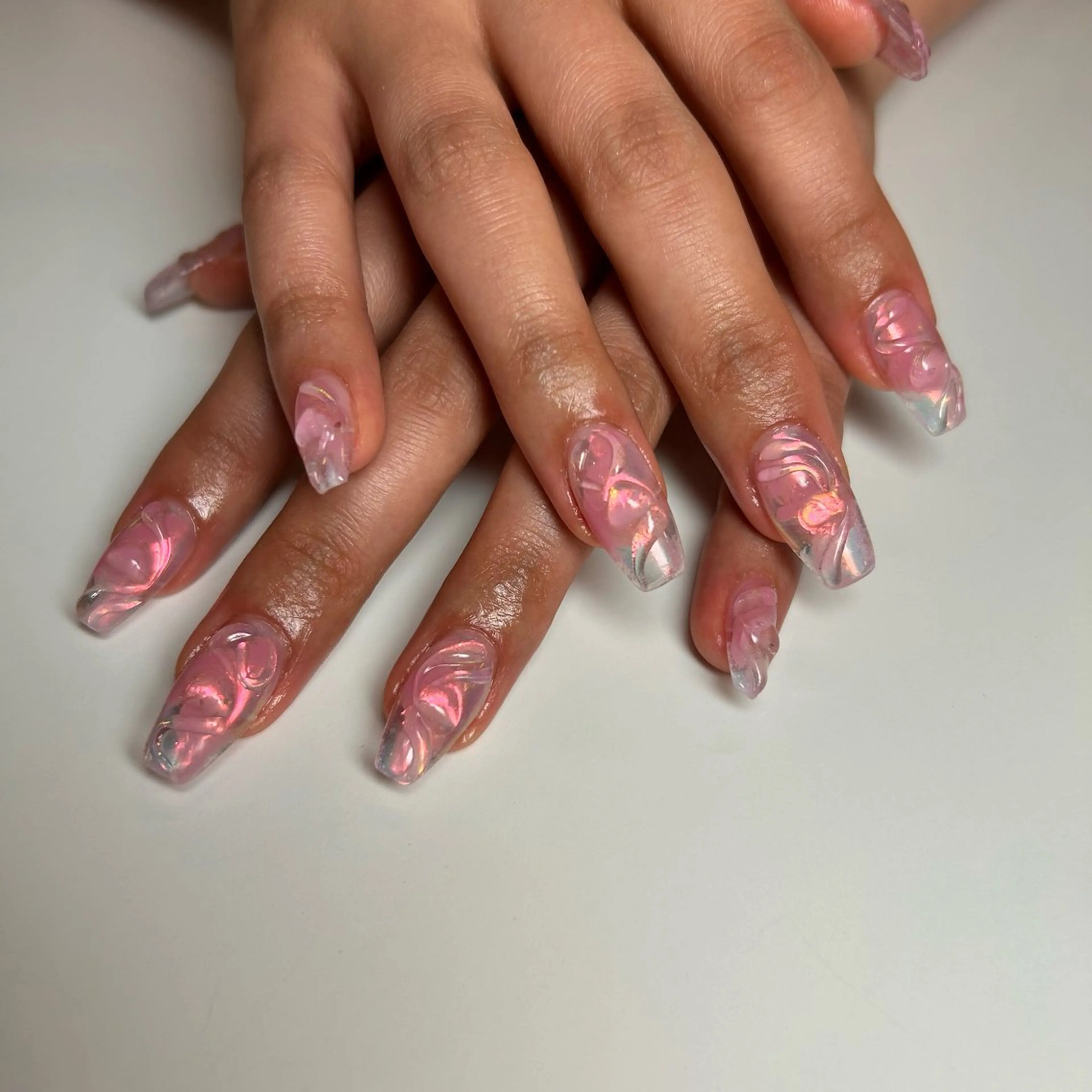 ネイル 氷ネイル・うるうるネイル ハンドネイル 恒川 みなみのネイルデザイン