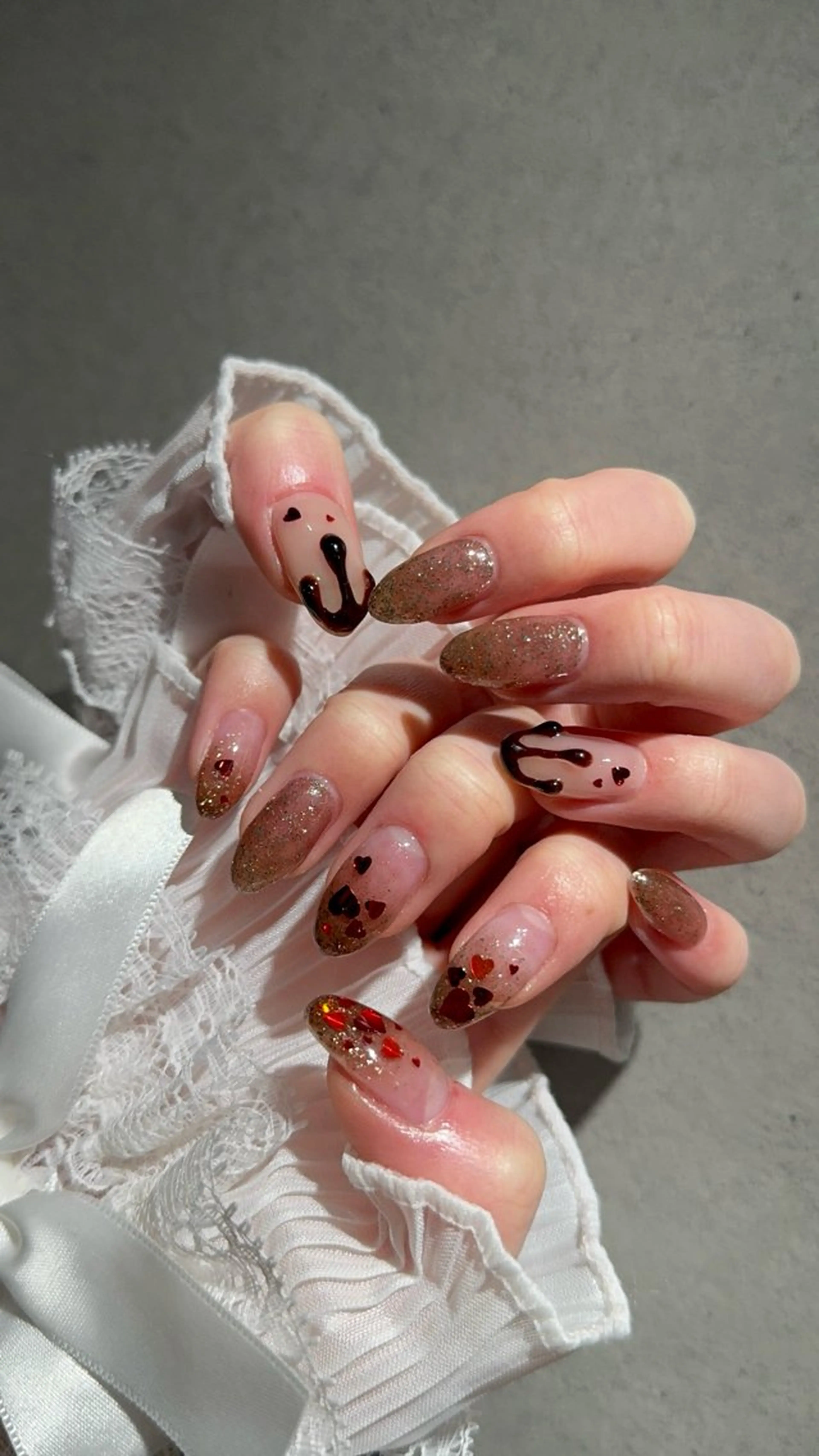 ネイル I-nailロング /ワンホン/キラキラのネイルデザイン