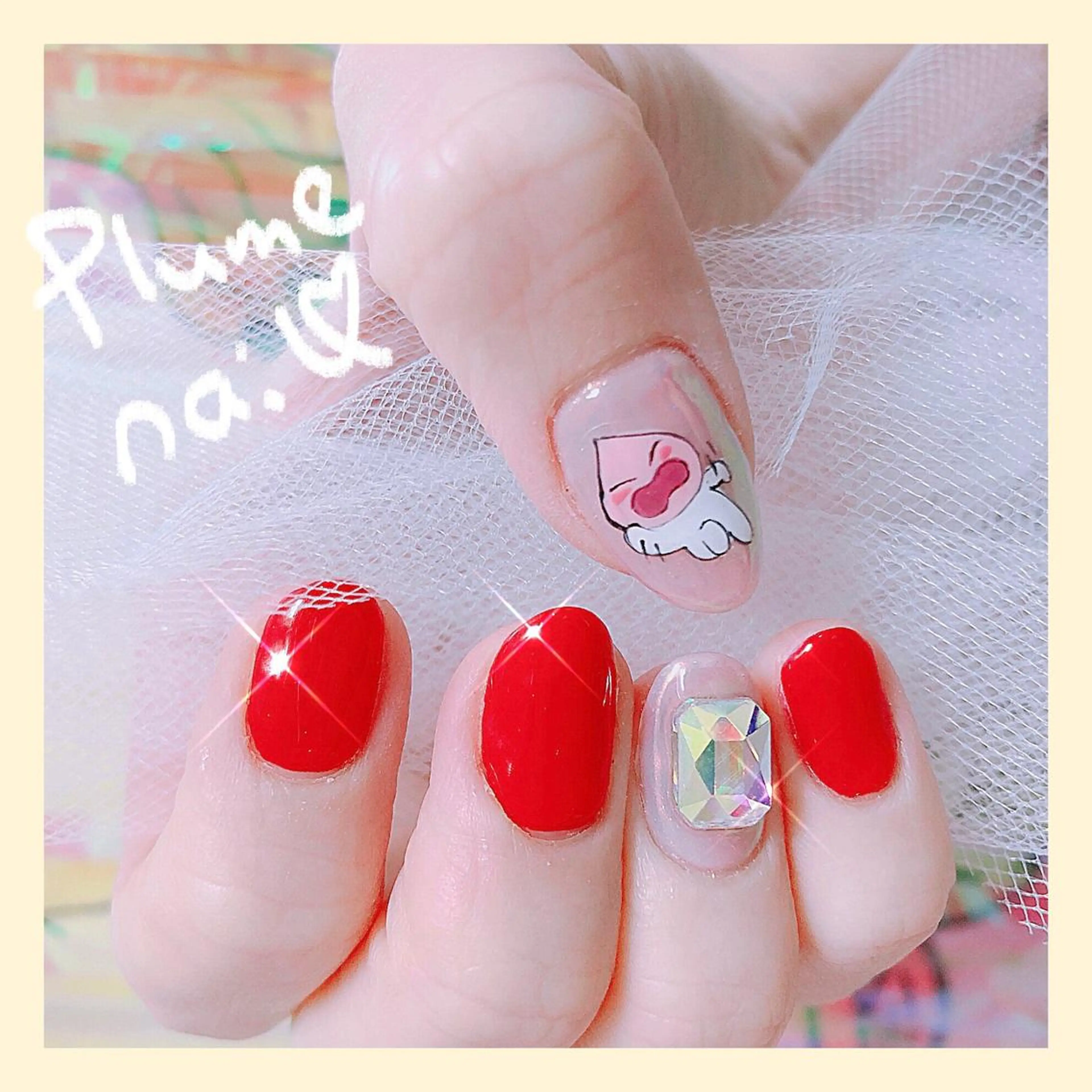 ネイル アートネイル オーロラネイル ハート キラキラネイル 韓国ネイル その他 plume nail ☆韓国ネイルのネイルデザイン