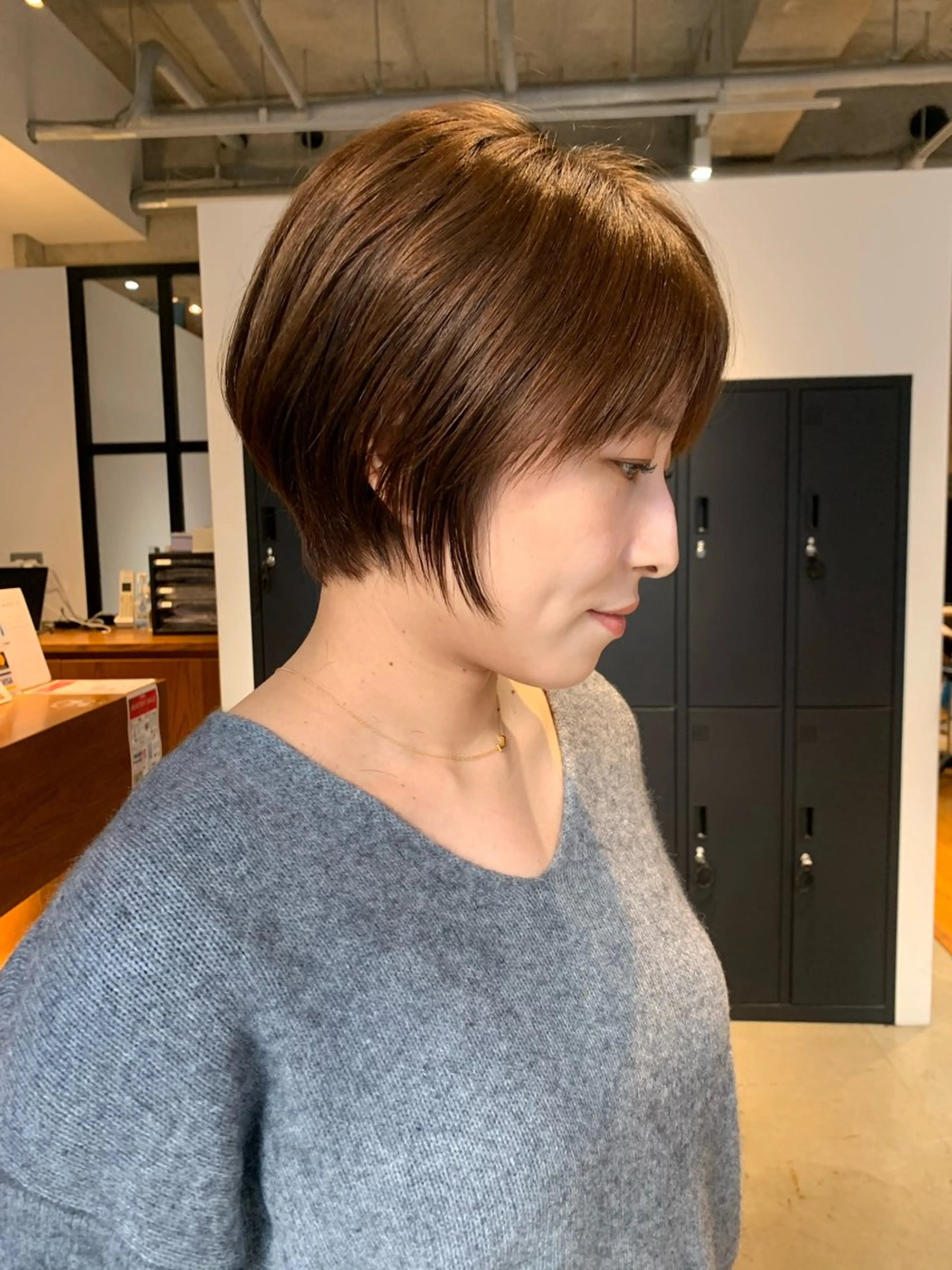 セミロング カラー ボブパーマ 艶カラー/横山大樹のヘアスタイル